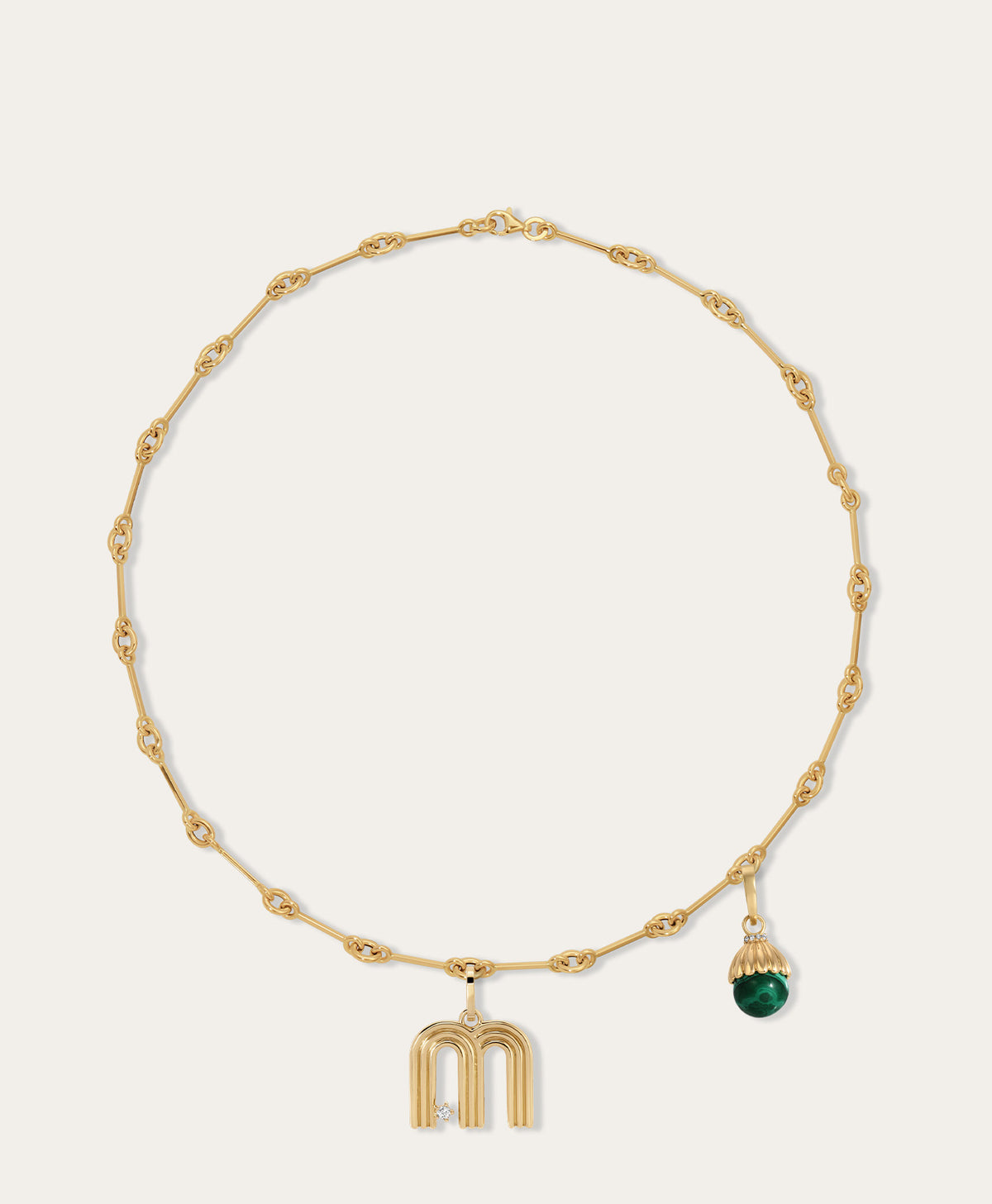 Name Drop Diamond and Gemstone Charm Necklace