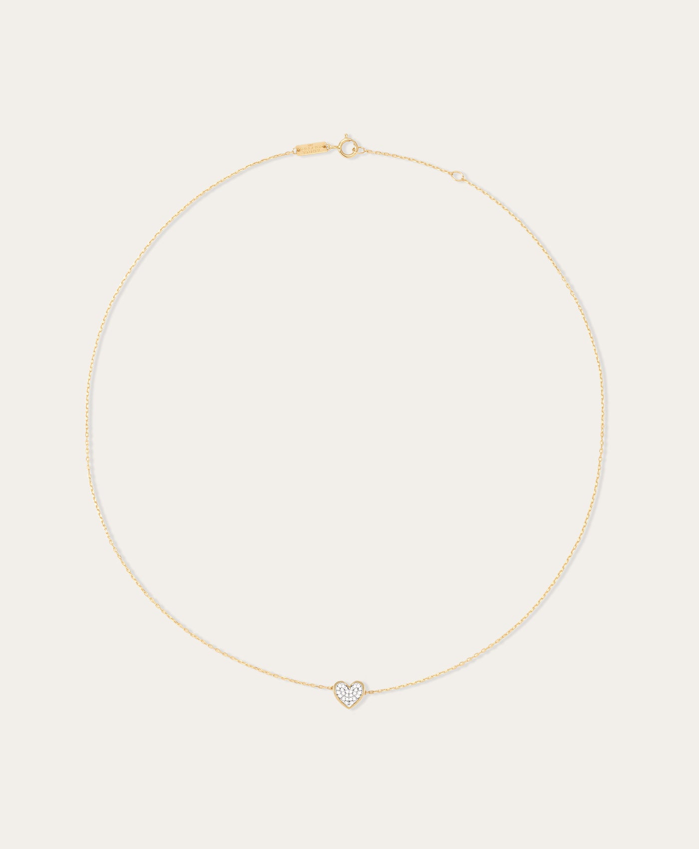 Tiny Pavé Folded Heart Necklace