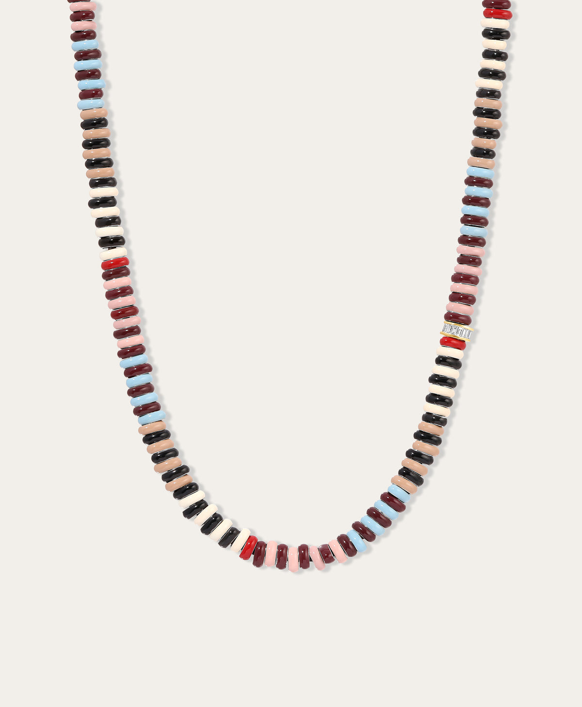 Tweed Stripes Diamond Mini Bead Necklace