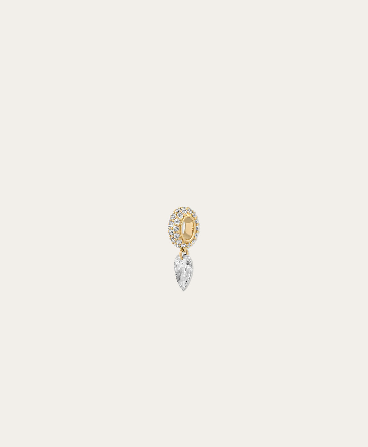 Twinkle Pavé Diamond Pear Wide Mini Bead