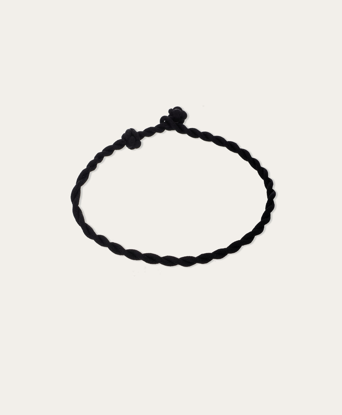Twisted Braid Black Satin Cord Anklet for Mini Beads