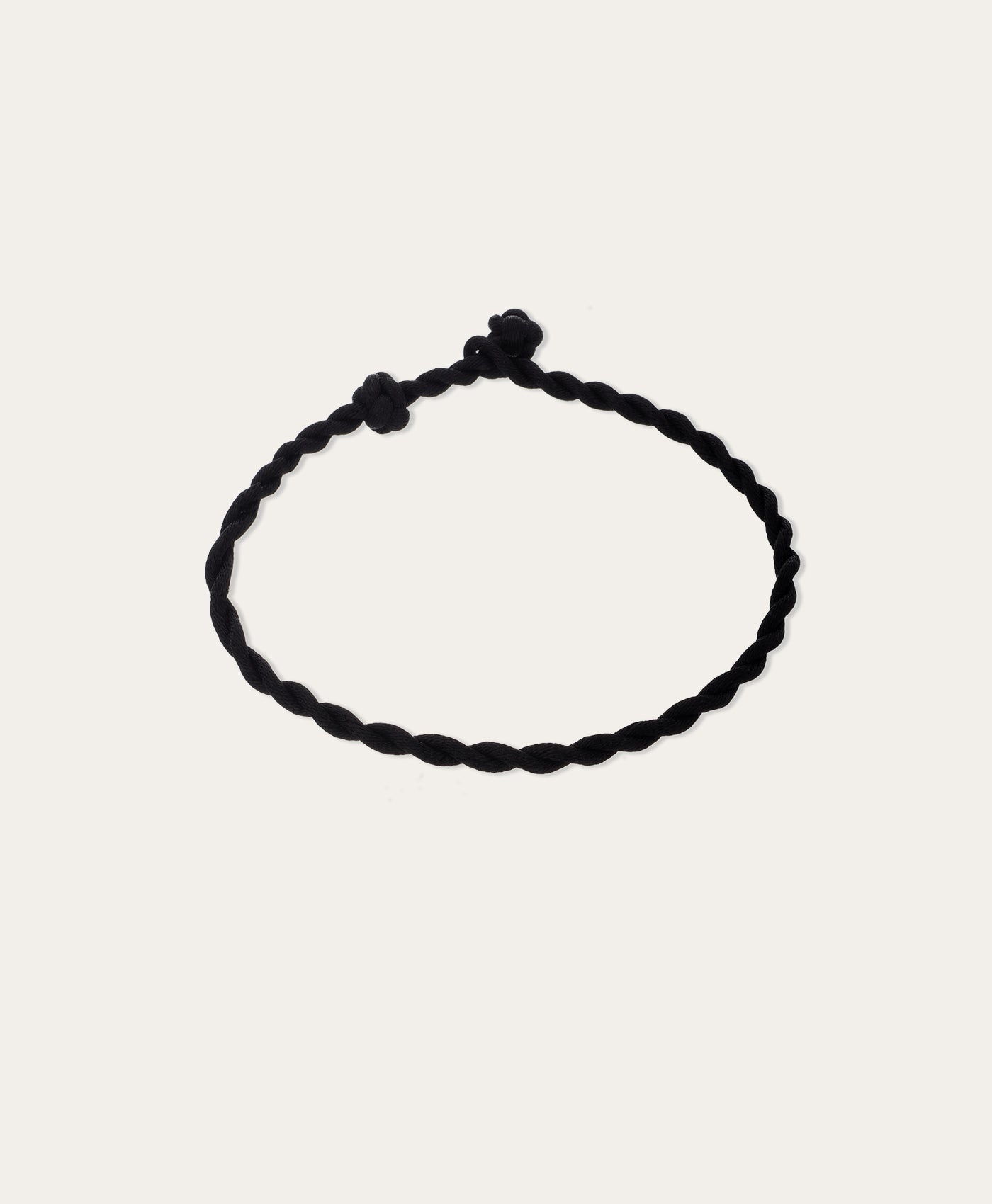 Twisted Braid Black Satin Cord Anklet for Mini Beads