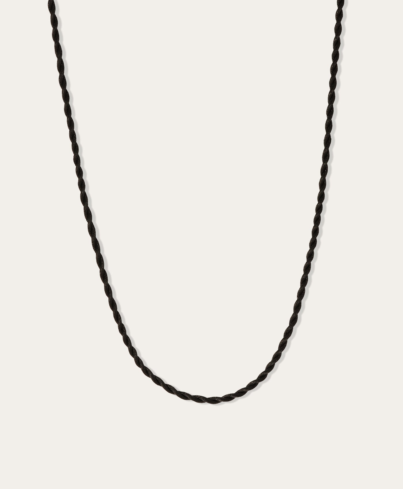 Twisted Braid Black Satin Cord Necklace for Mini Beads