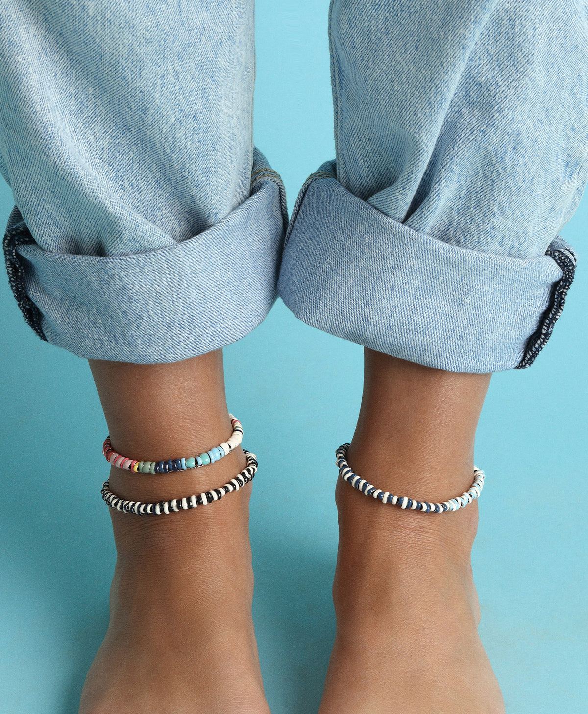 Seaside Stripes Mini Bead Anklet