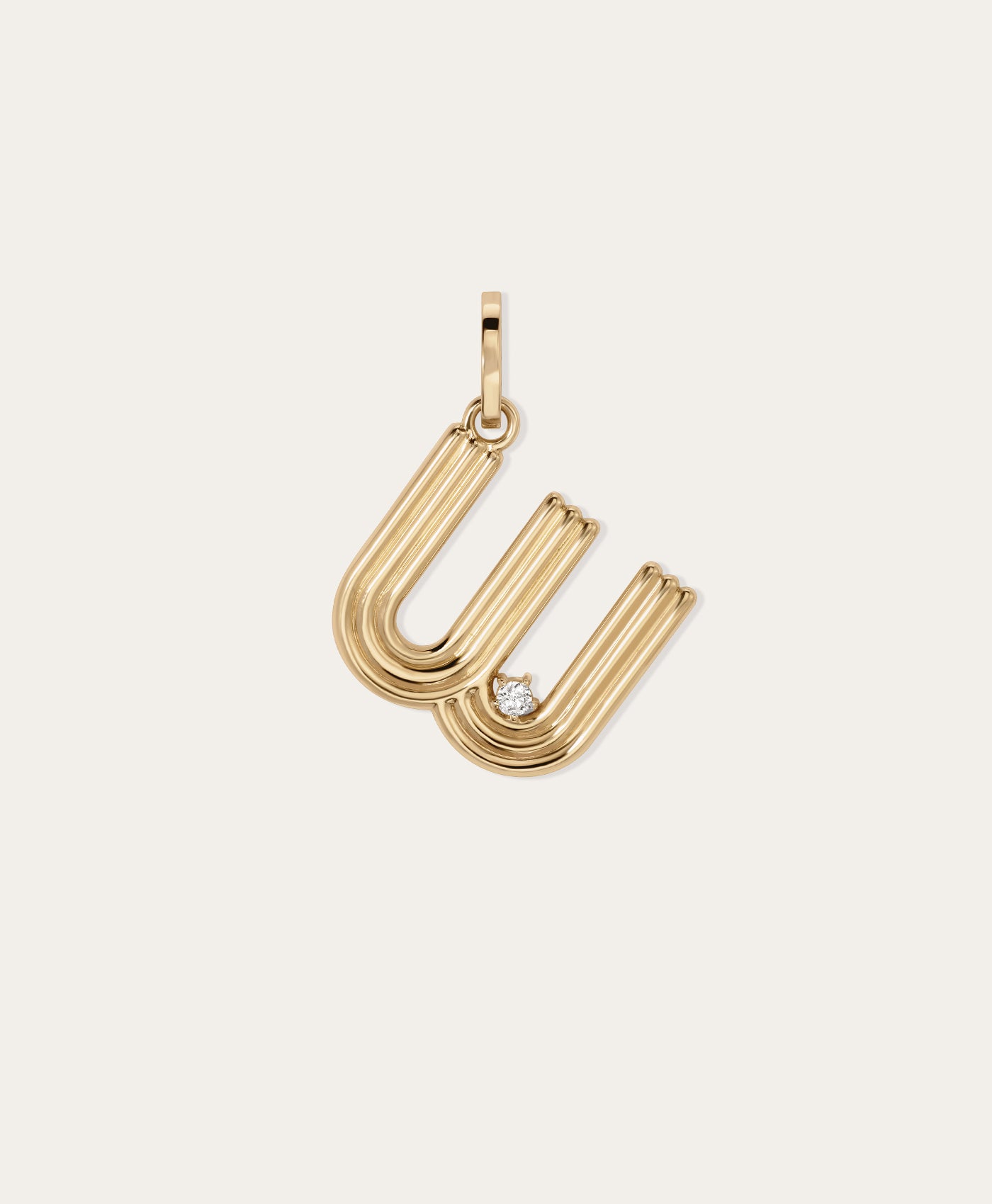 Groovy Diamond Initial Hinged Charm