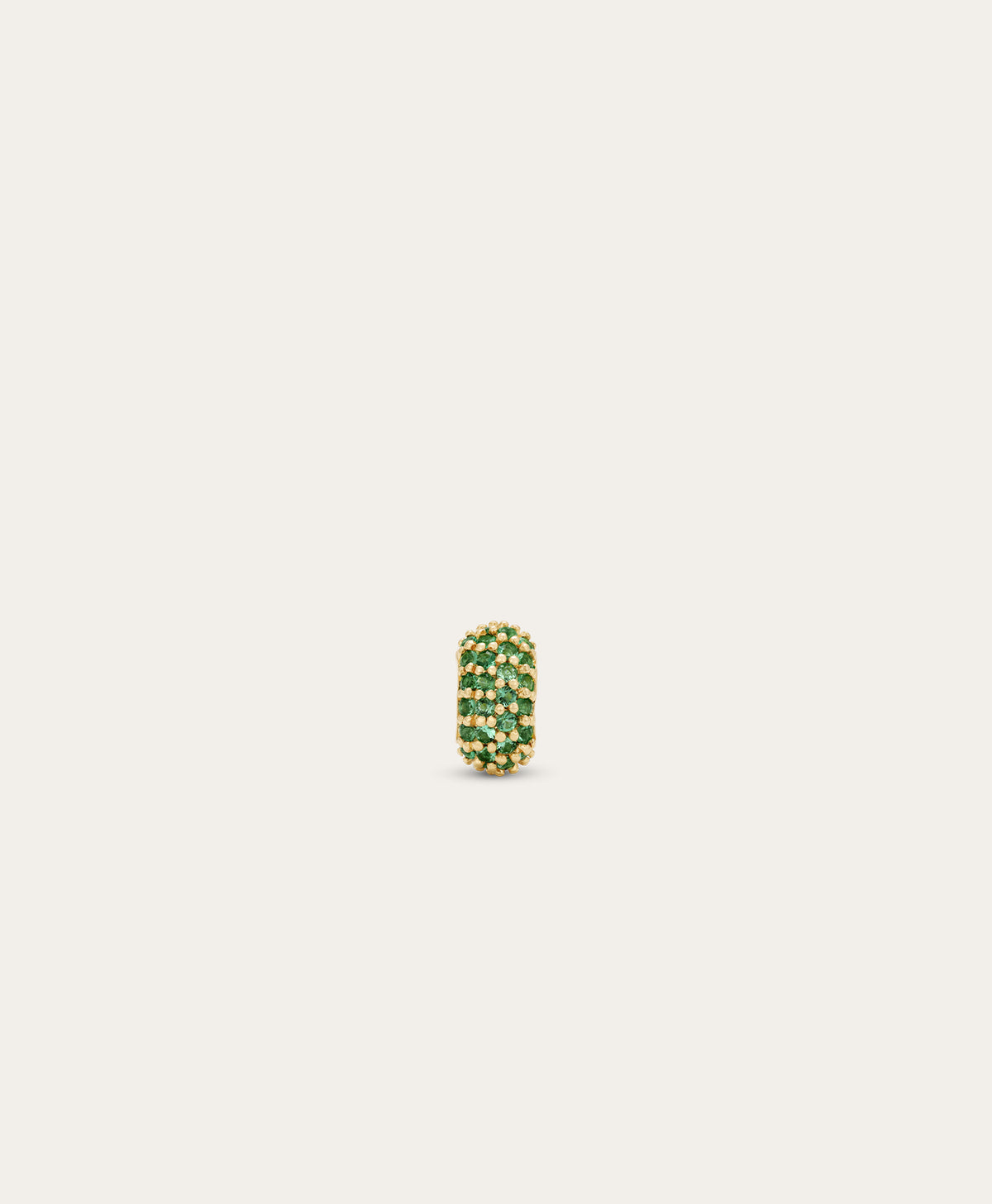 Wide Pavé Emerald Mini Bead