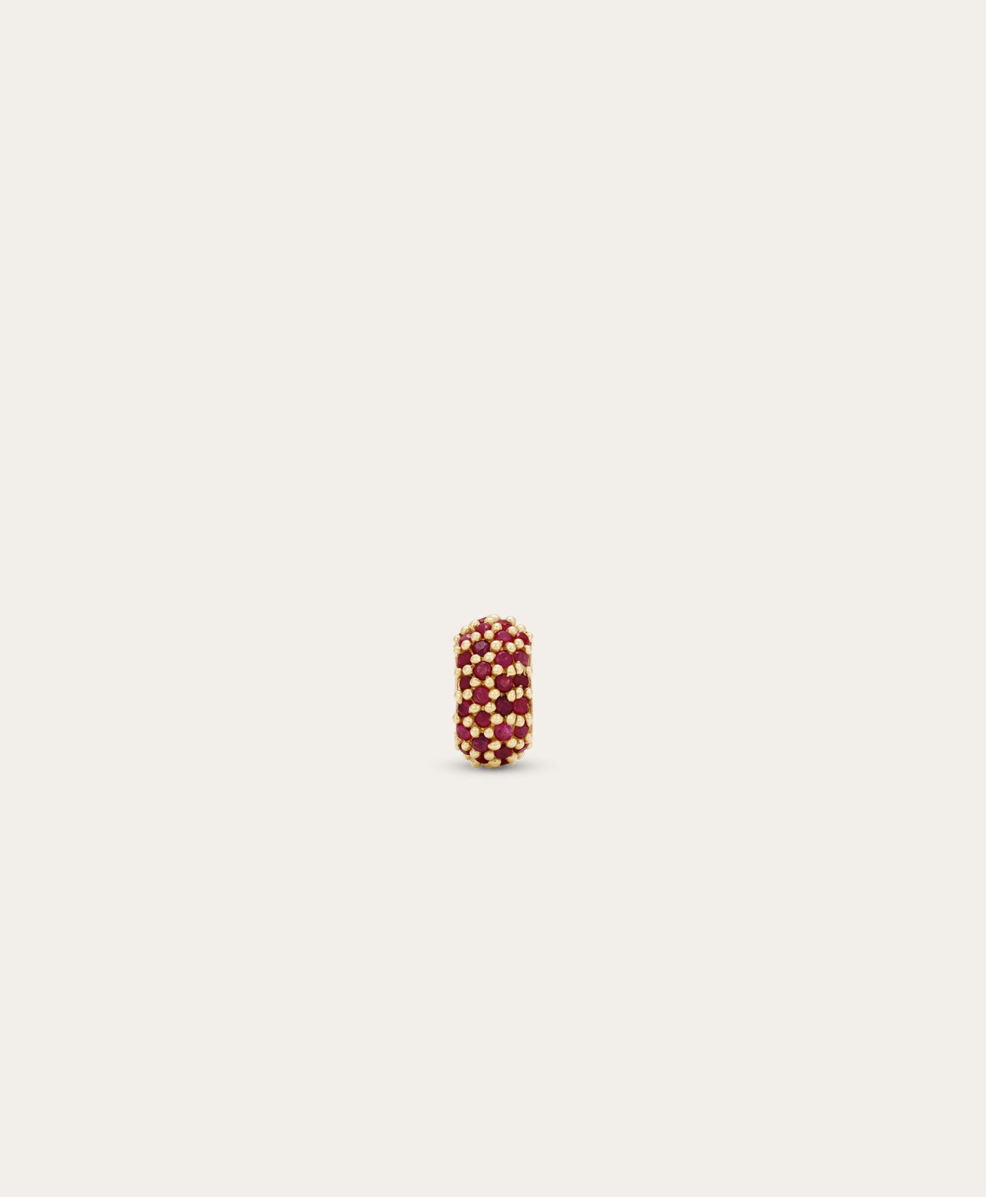 Wide Pavé Ruby Mini Bead