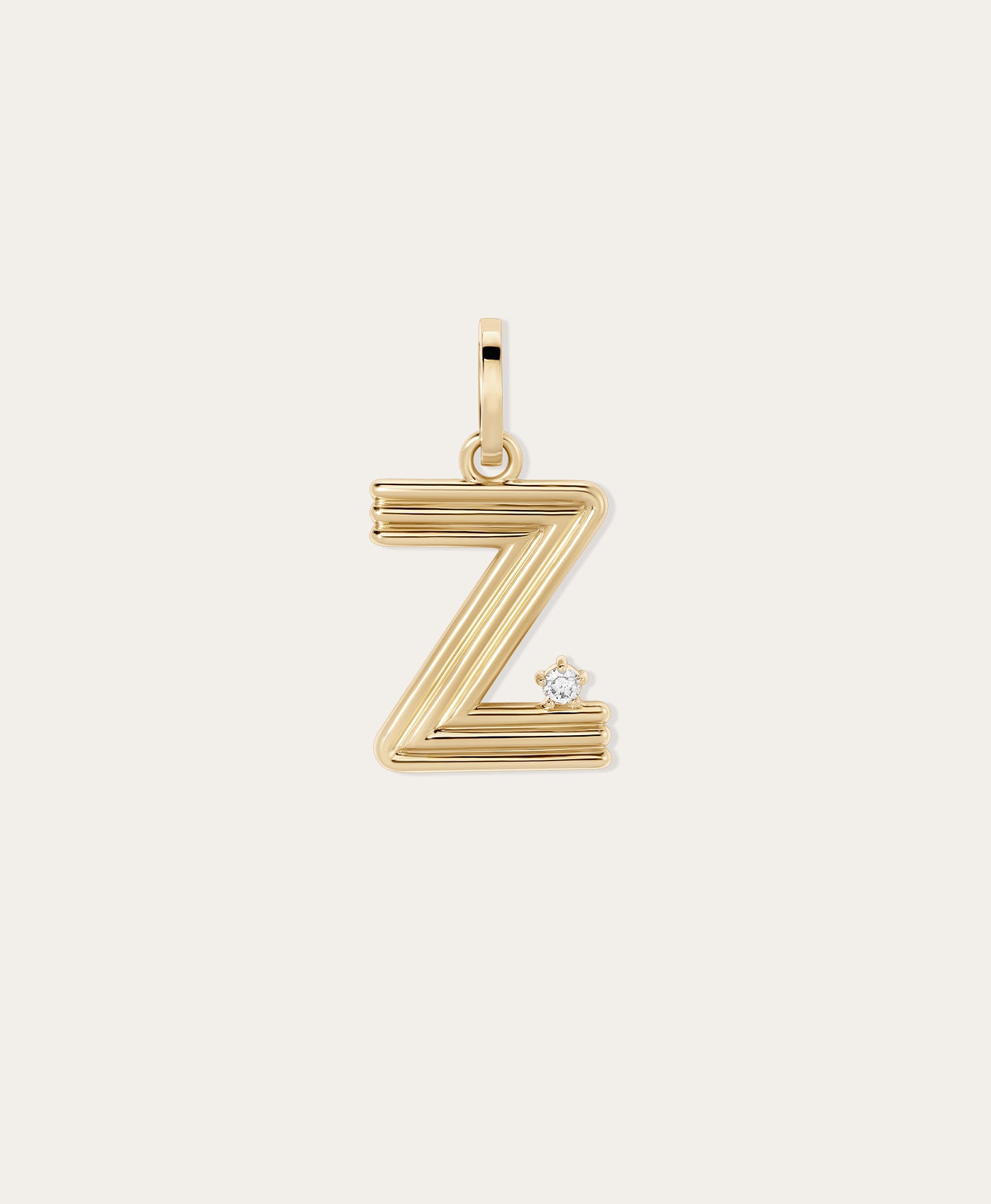 Groovy Diamond Initial Hinged Charm
