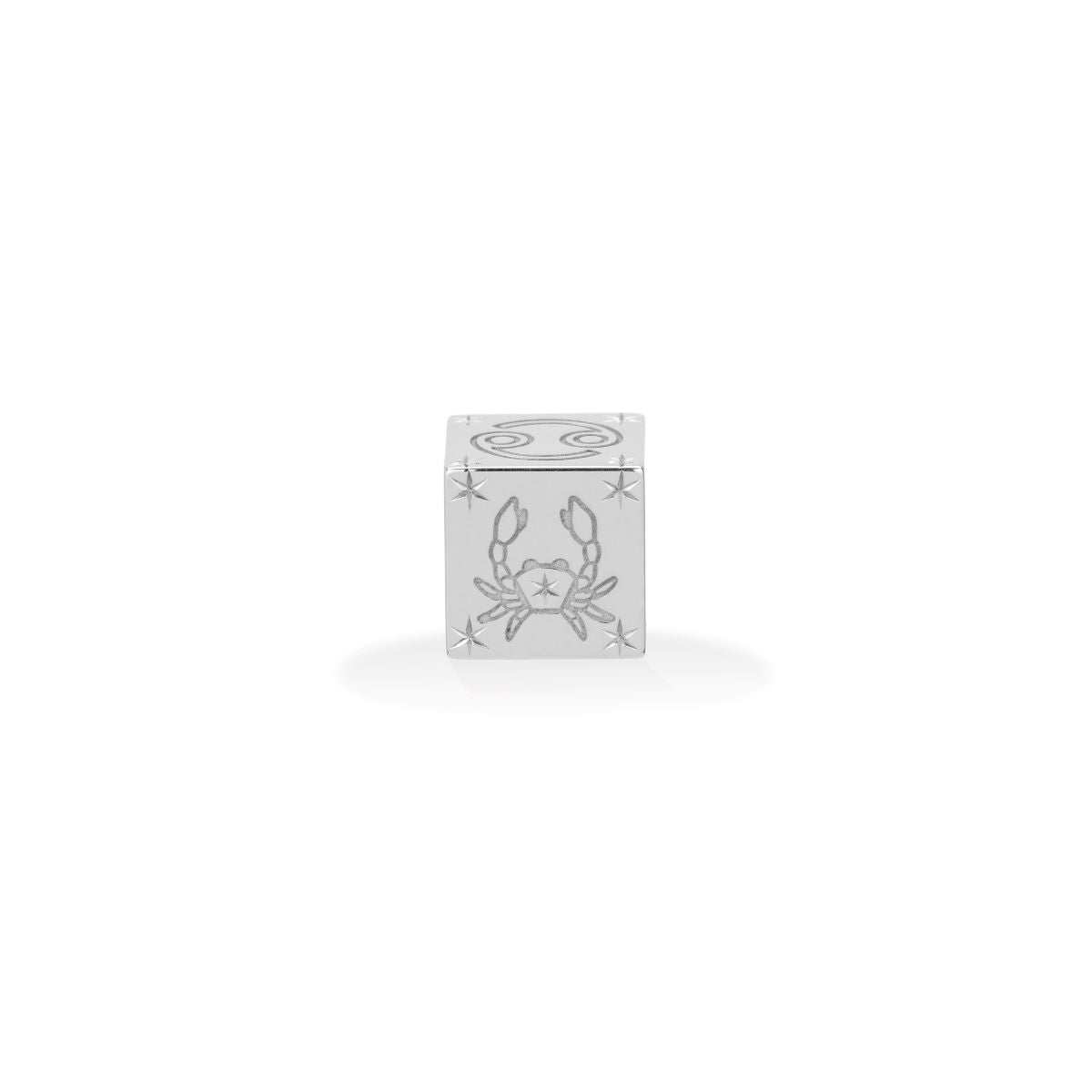 Zodiac Cancer Block Big Bead in Sterling Silver
