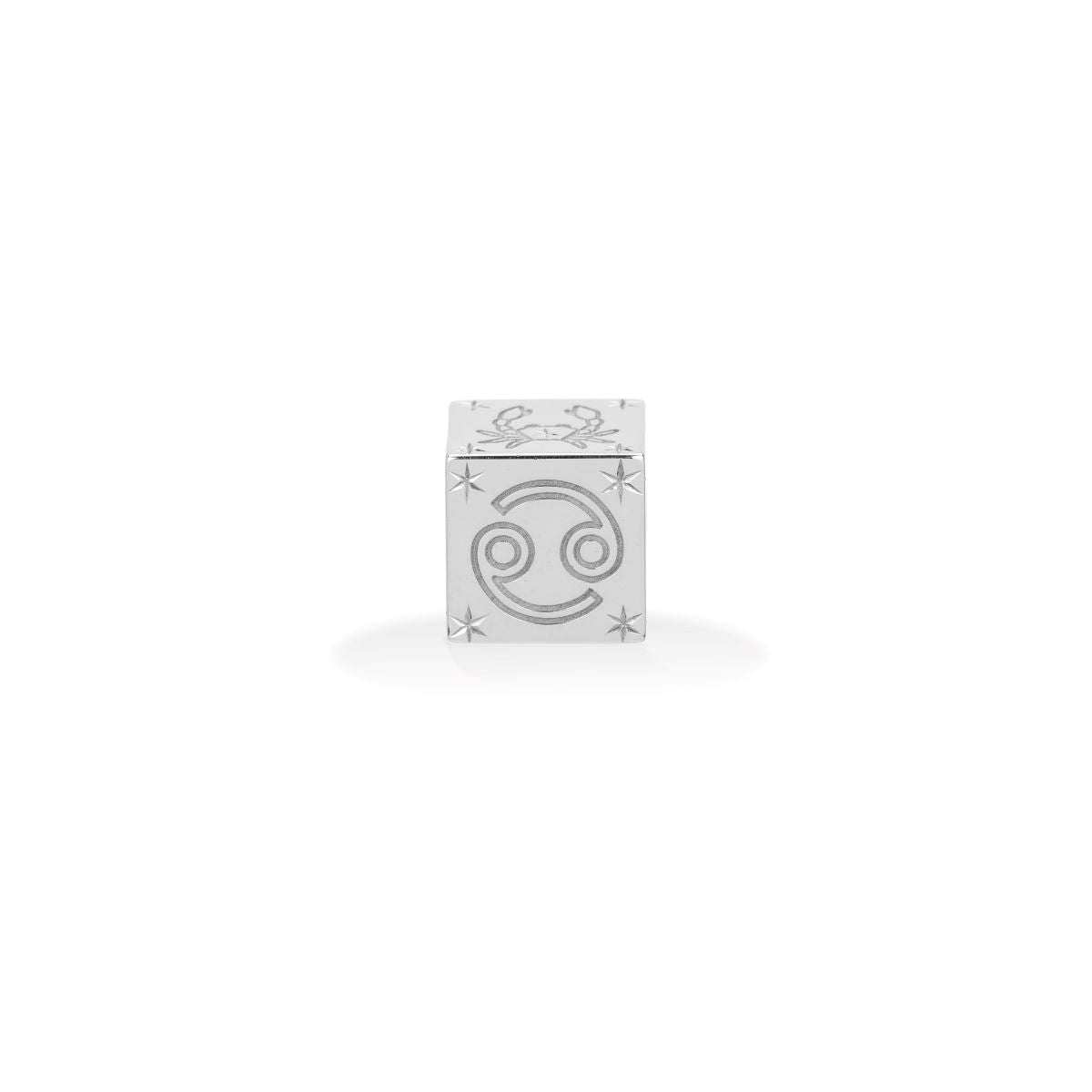 Zodiac Cancer Block Big Bead in Sterling Silver