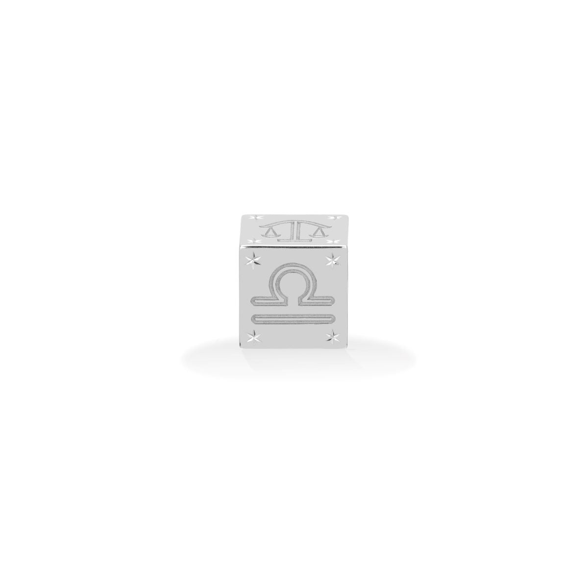 Zodiac Libra Block Big Bead in Sterling Silver