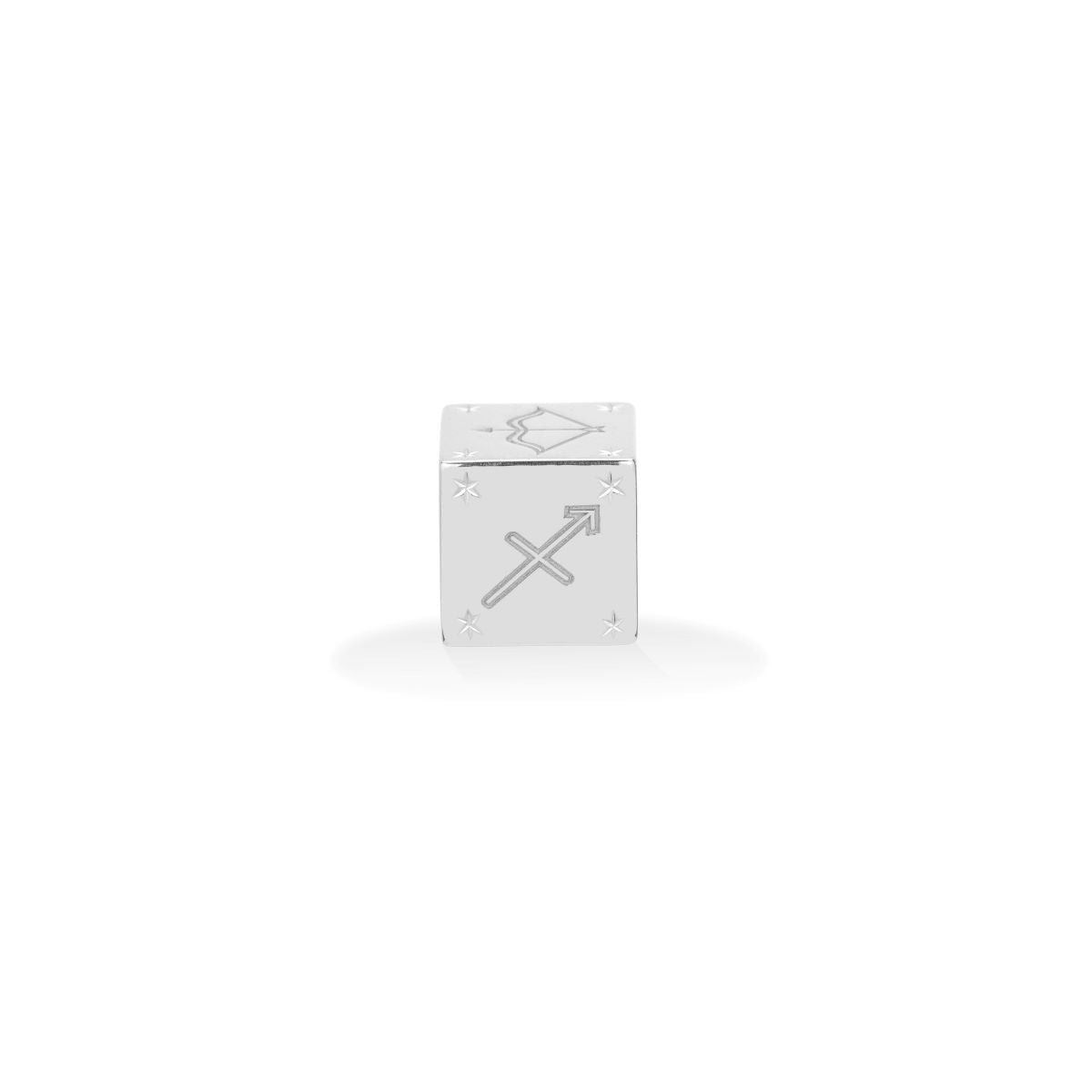 Zodiac Sagittarius Block Big Bead in Sterling Silver
