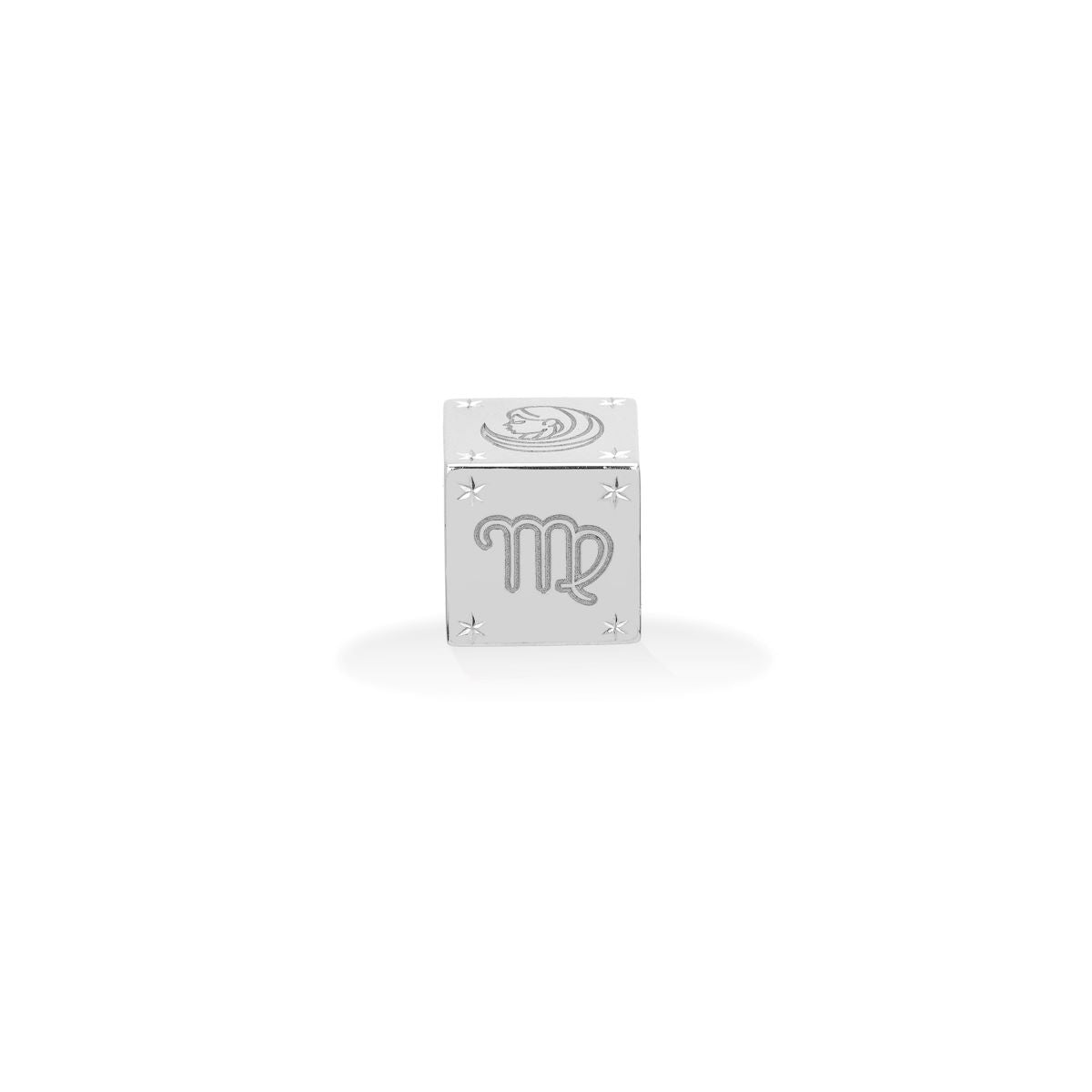 Zodiac Virgo Block Big Bead in Sterling Silver