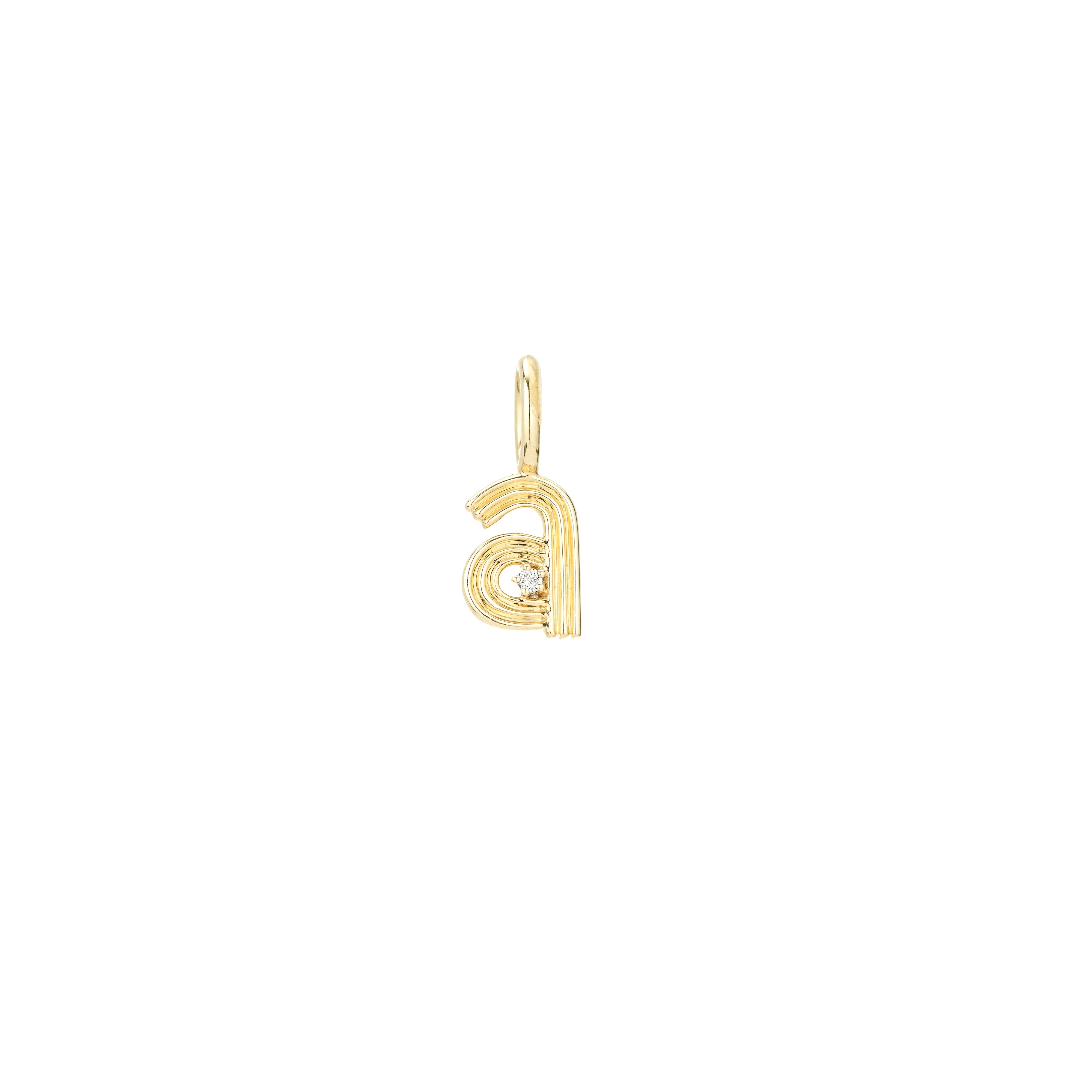 Groovy Diamond Initial Mini Charm