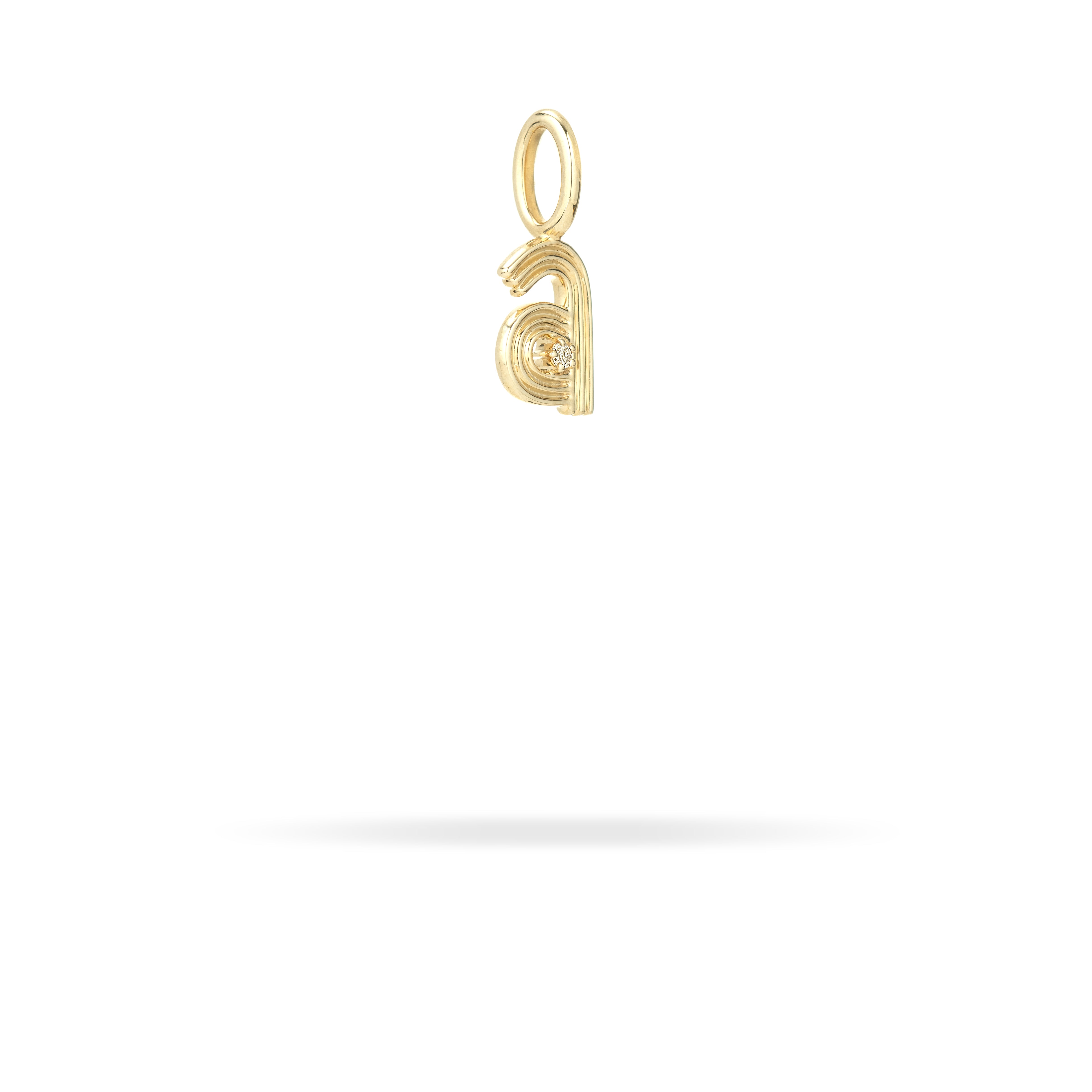 Groovy Diamond Initial Mini Charm A