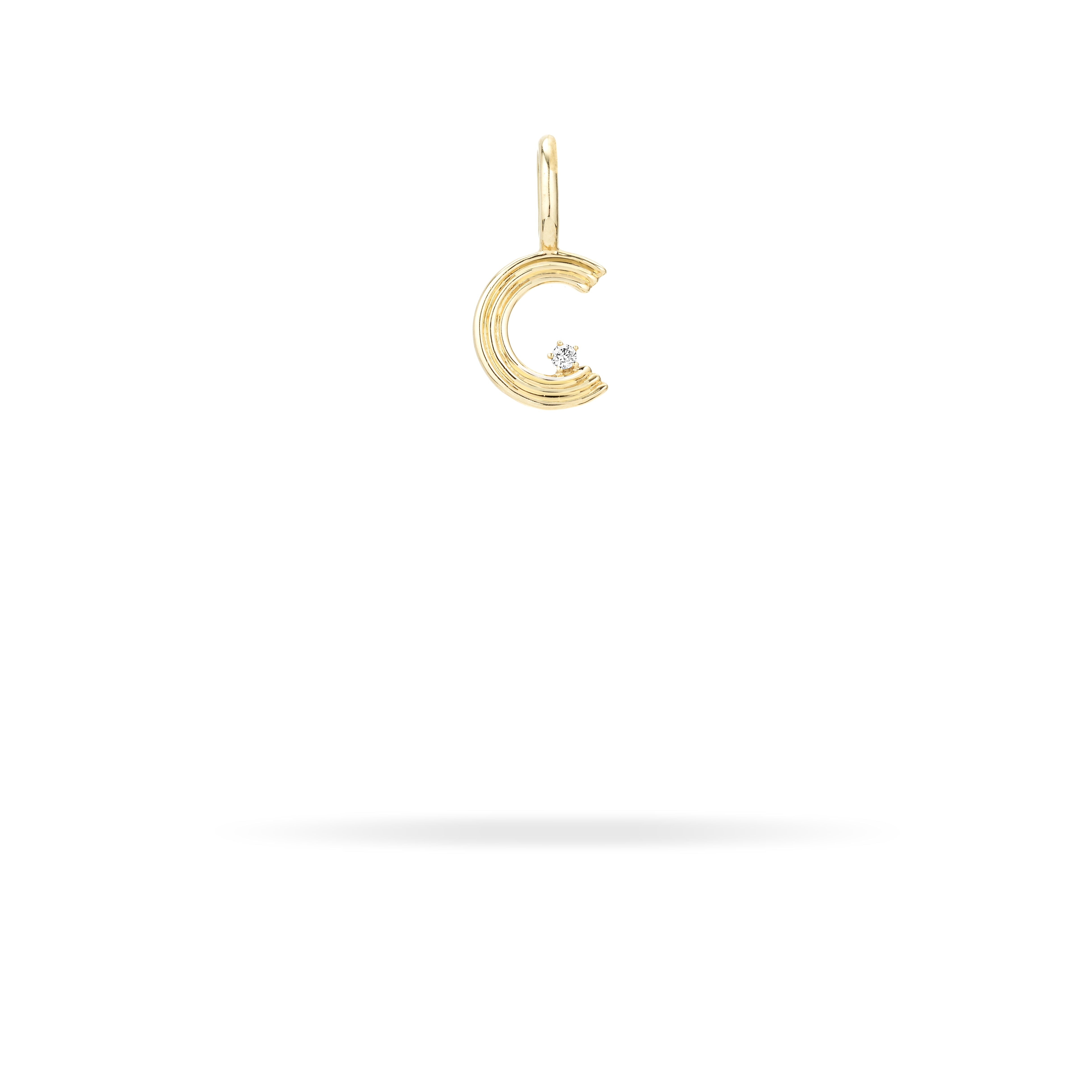 Groovy Diamond Initial Mini Charm C