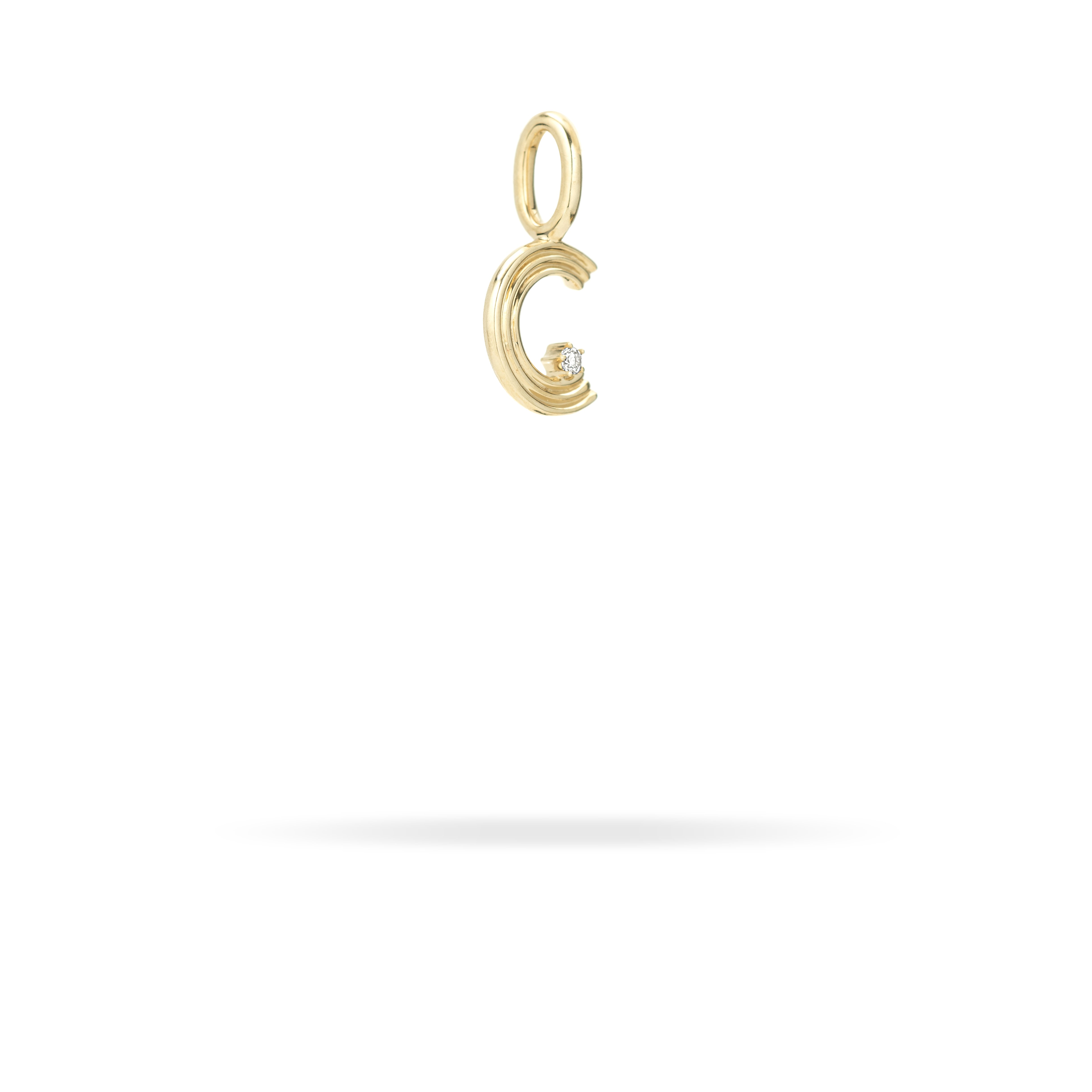 Groovy Diamond Initial Mini Charm C