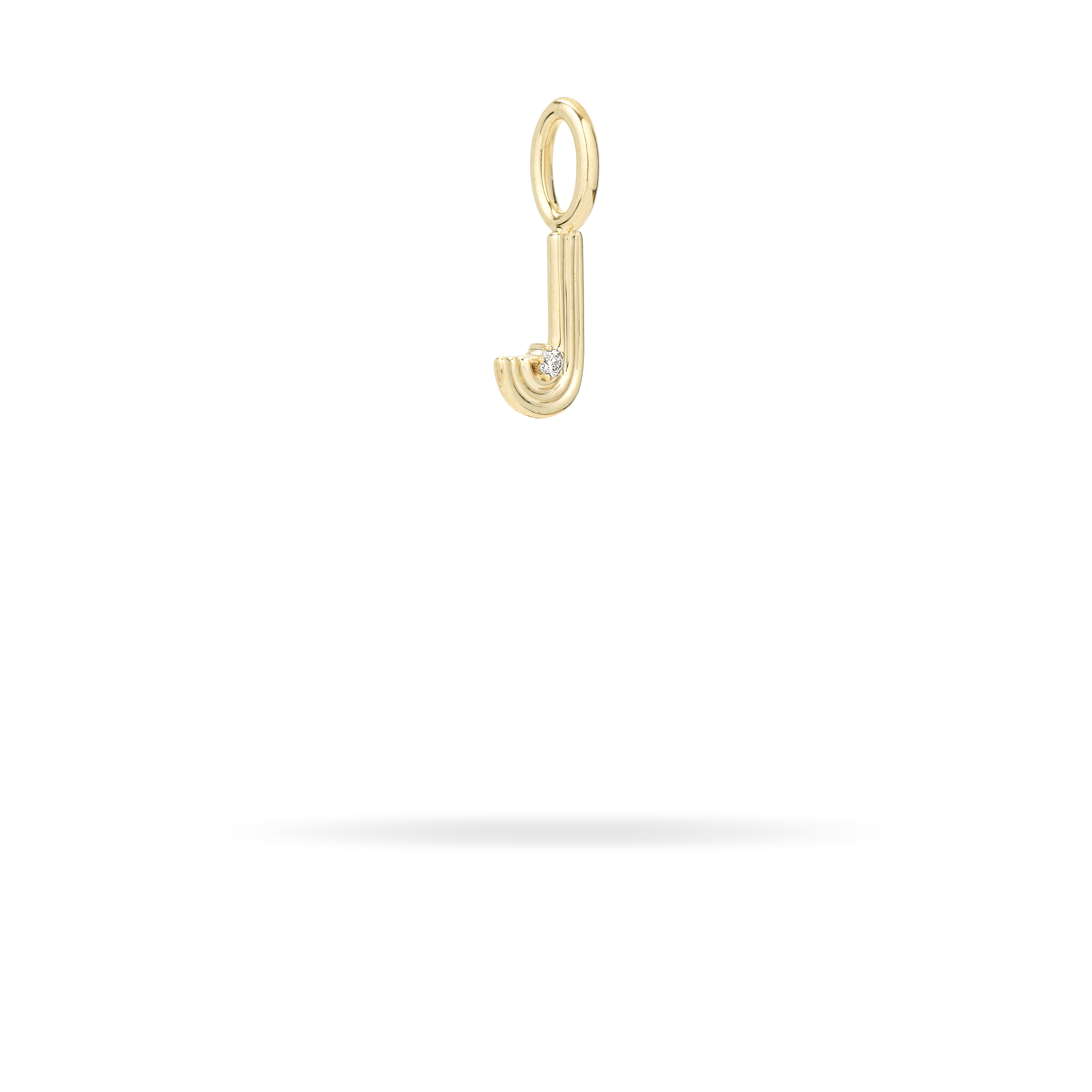 Groovy Diamond Initial Mini Charm J