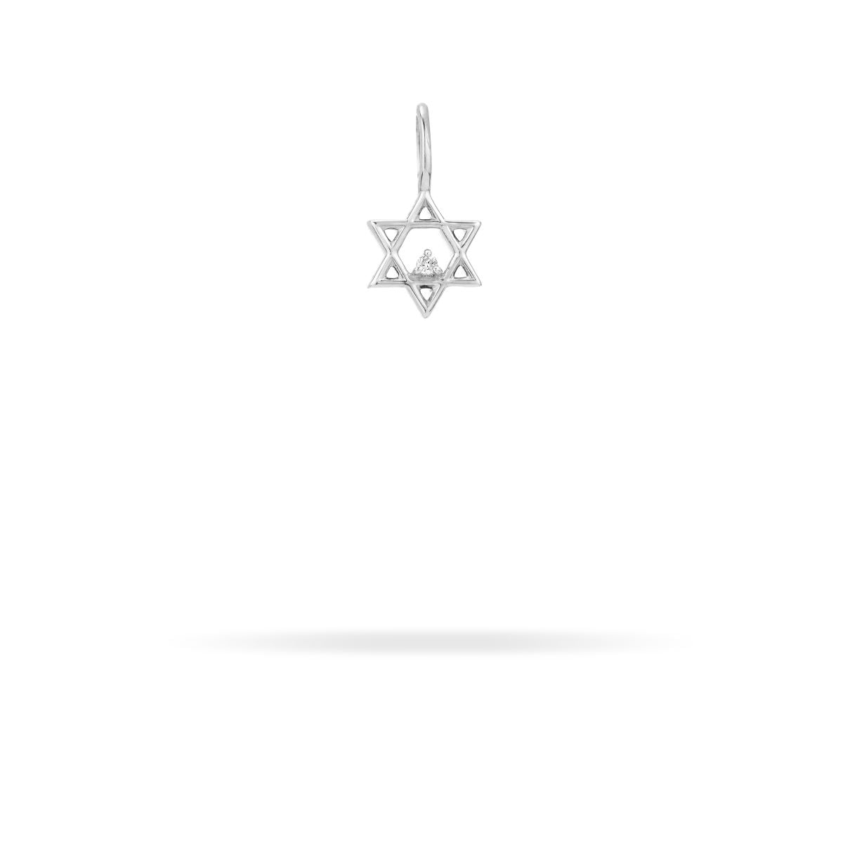 Diamond Star of David Mini Charm in Sterling Silver