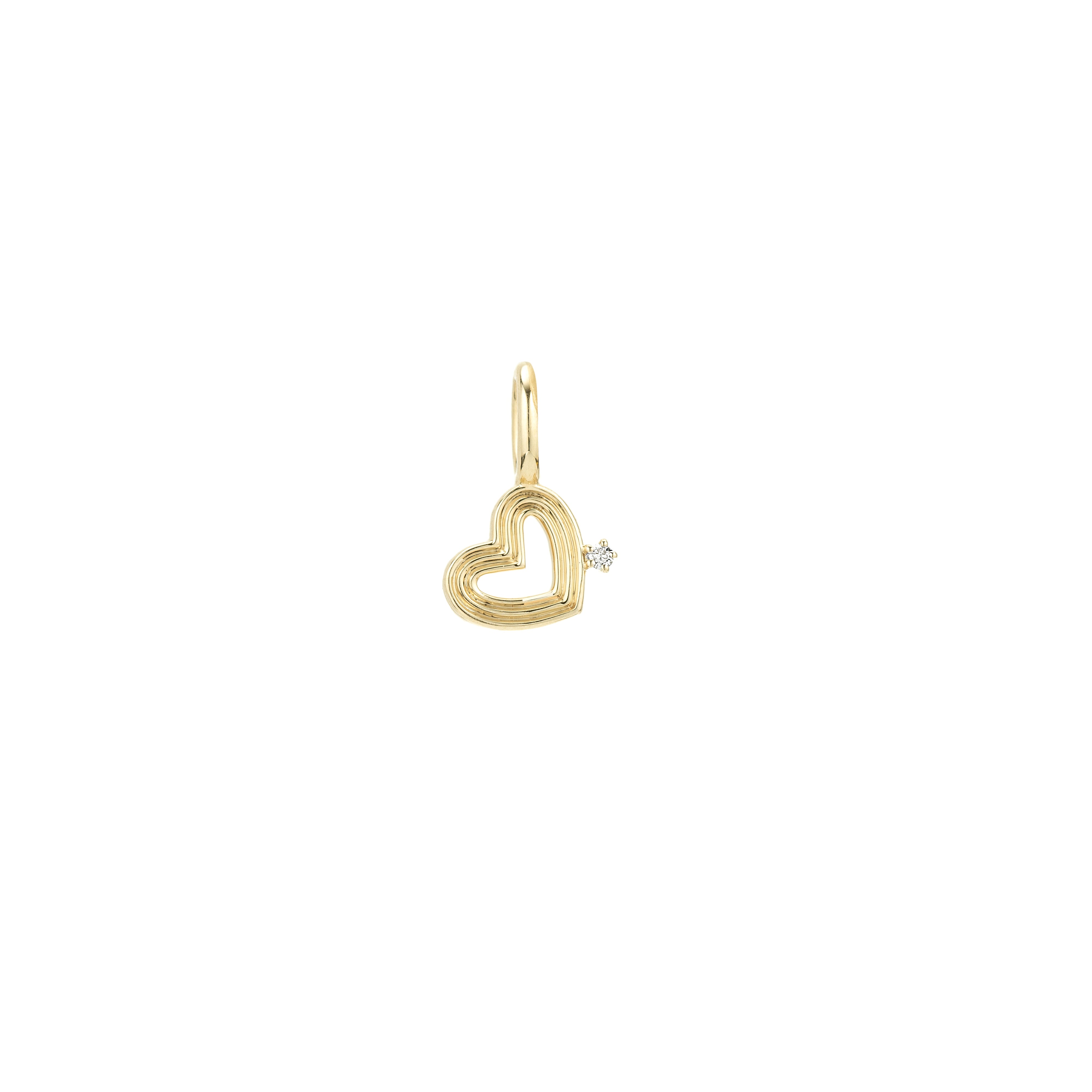 Groovy Diamond Heart Mini Charm