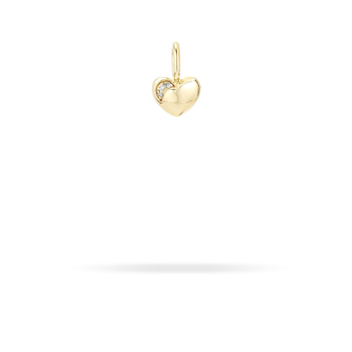 Diamond Puffy Heart Mini Charm