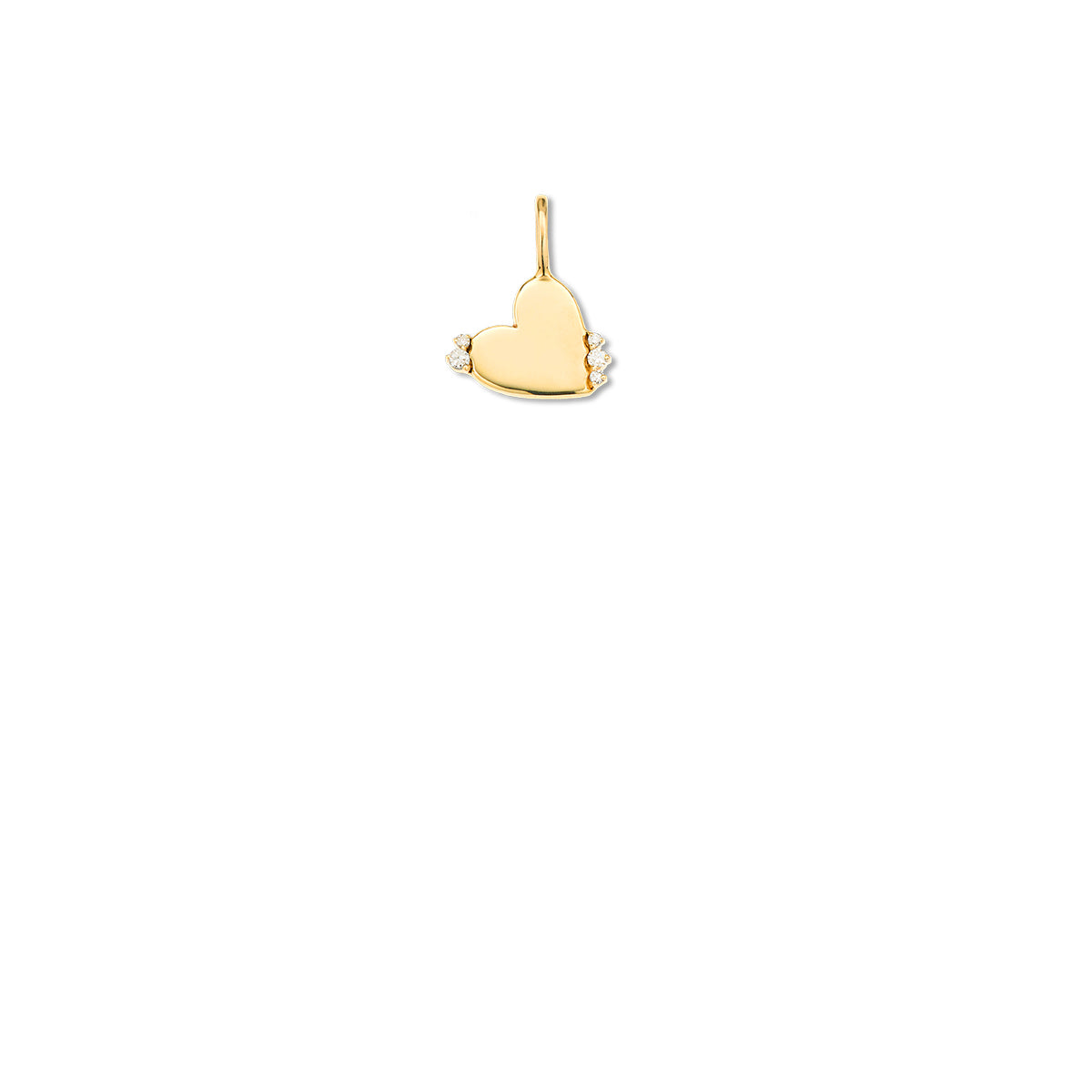 Diamond Heart Dog Tag Mini Charm