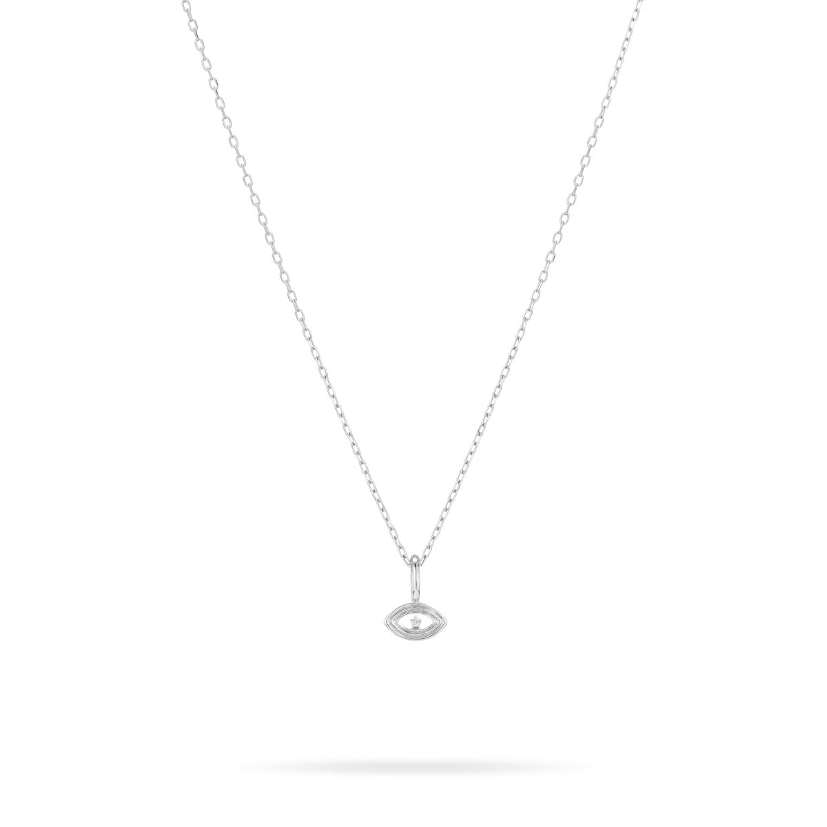 Groovy Diamond Evil Eye Mini Charm in Sterling Silver