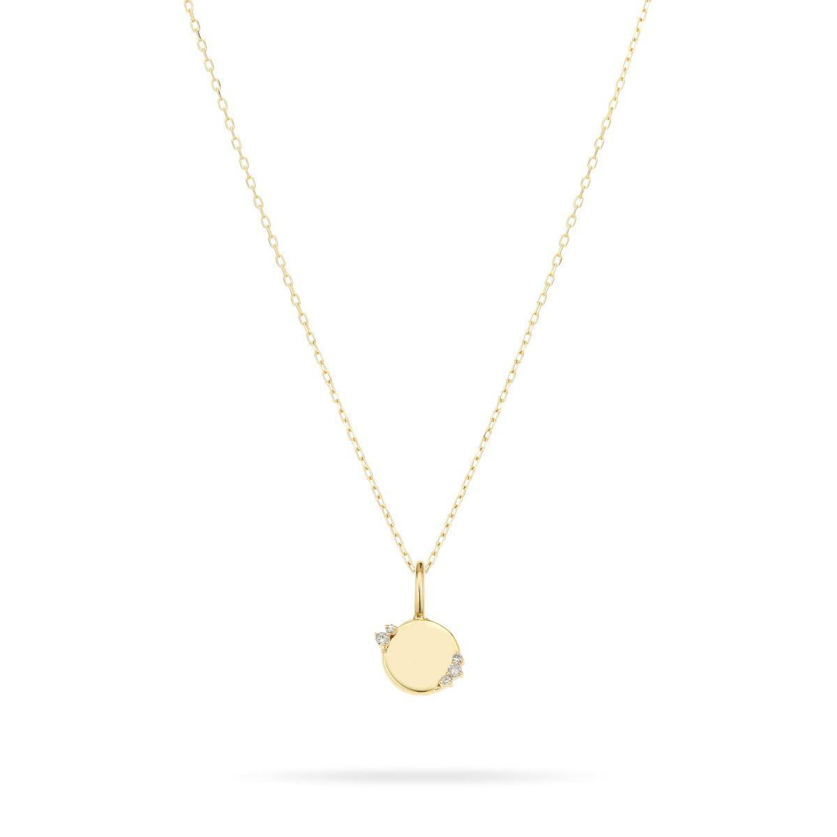 Diamond Round Dog Tag Mini Charm