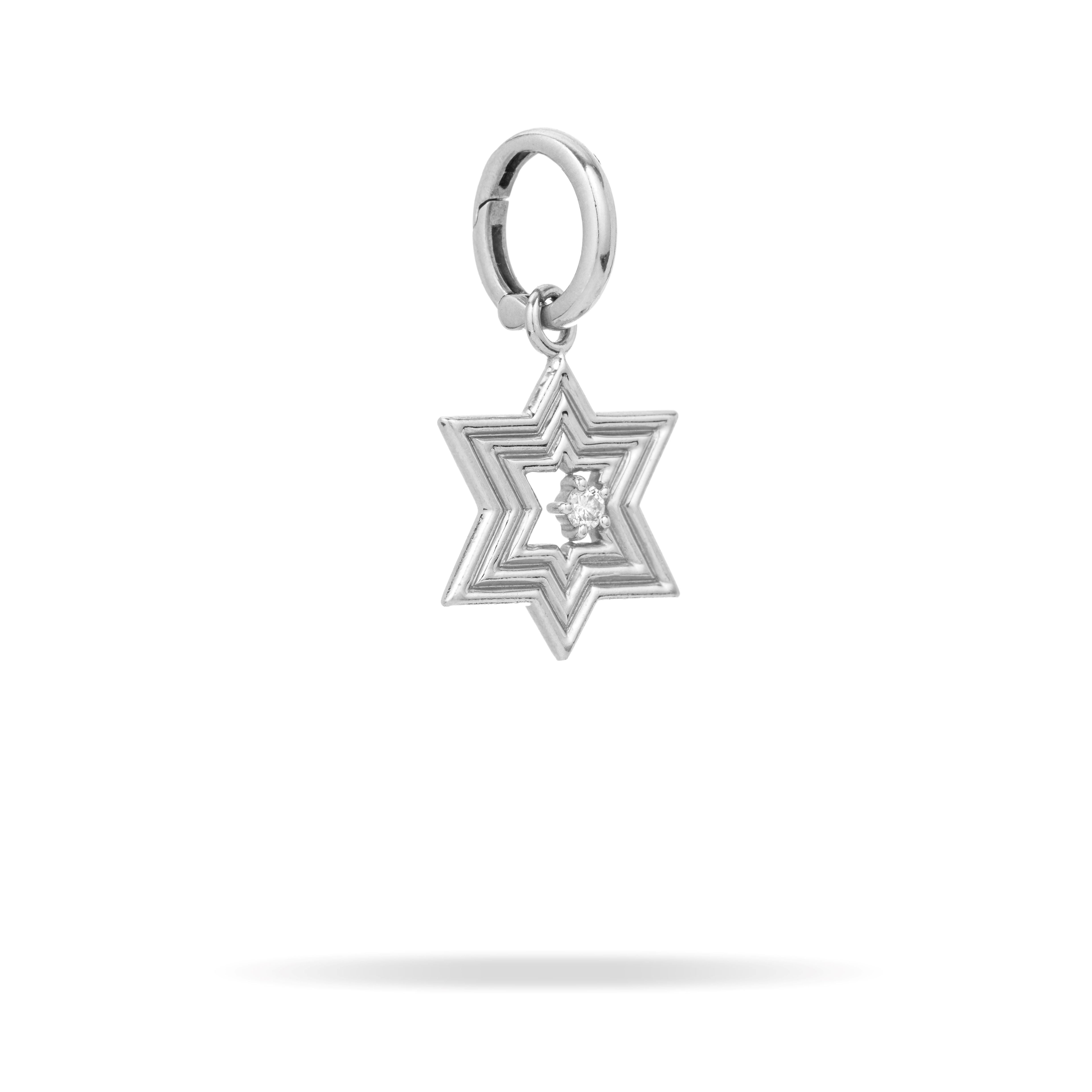 Groovy Star of David Hinged Charm in Sterling Silver