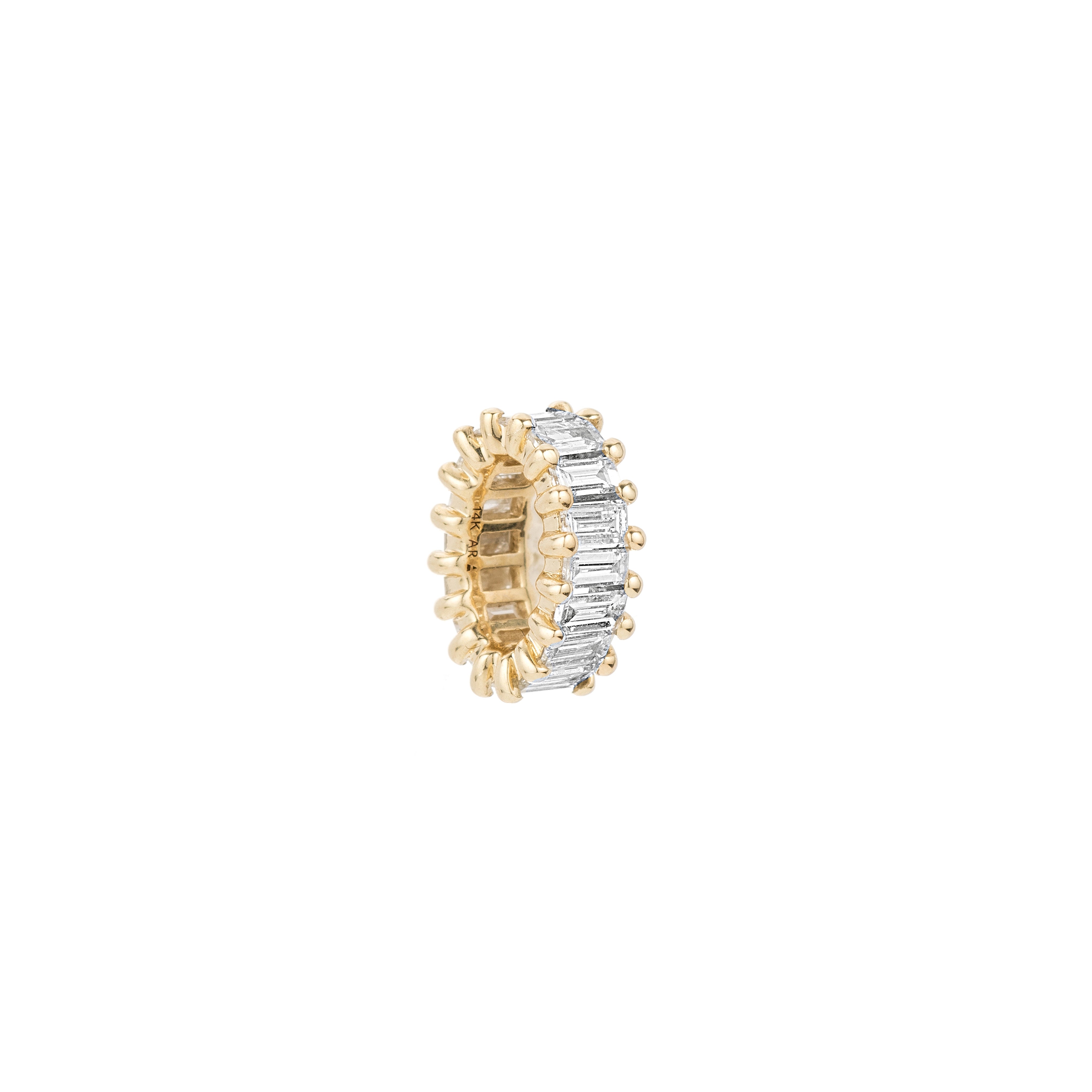 Diamond Prong Set Baguette Big Bead - Lab Grown