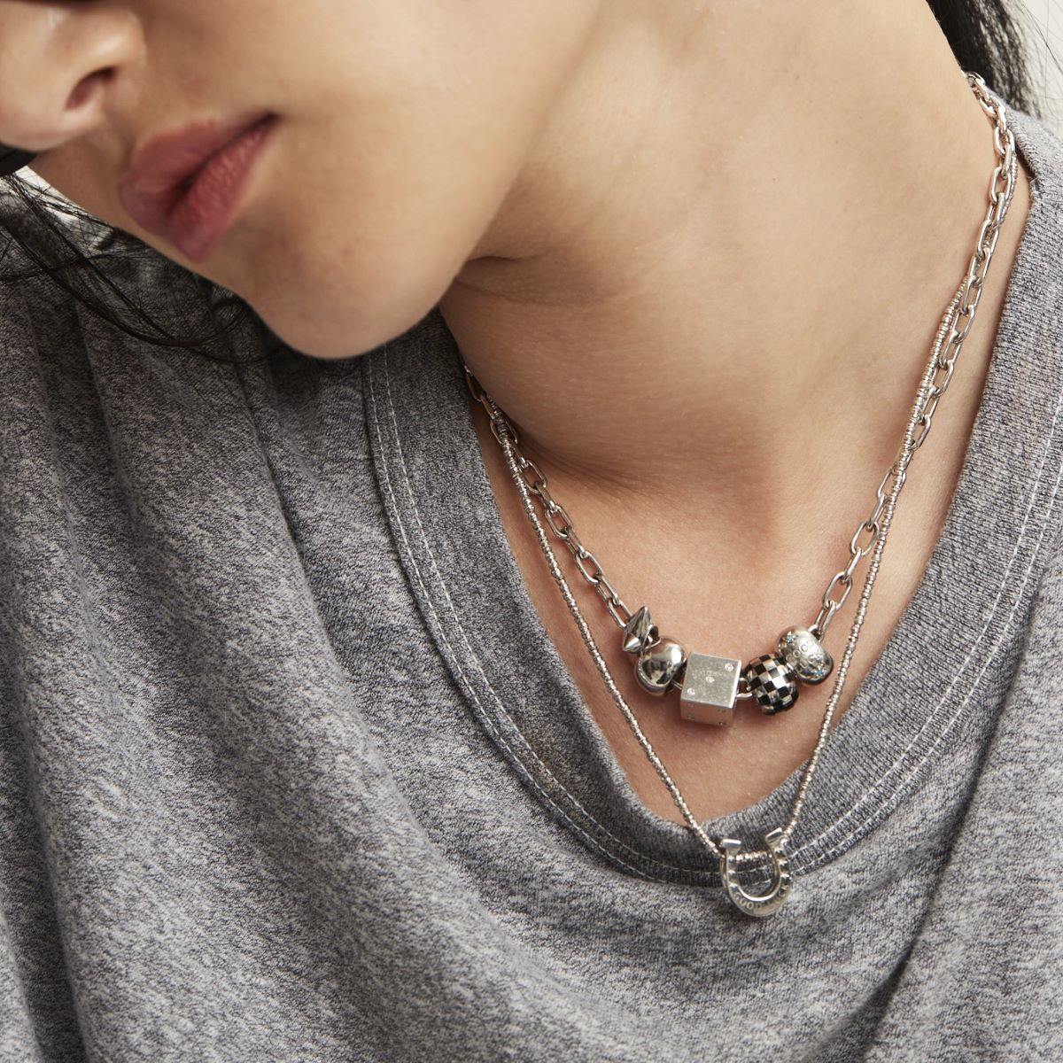 Good Luck Horseshoe Big Bead in Sterling Silver