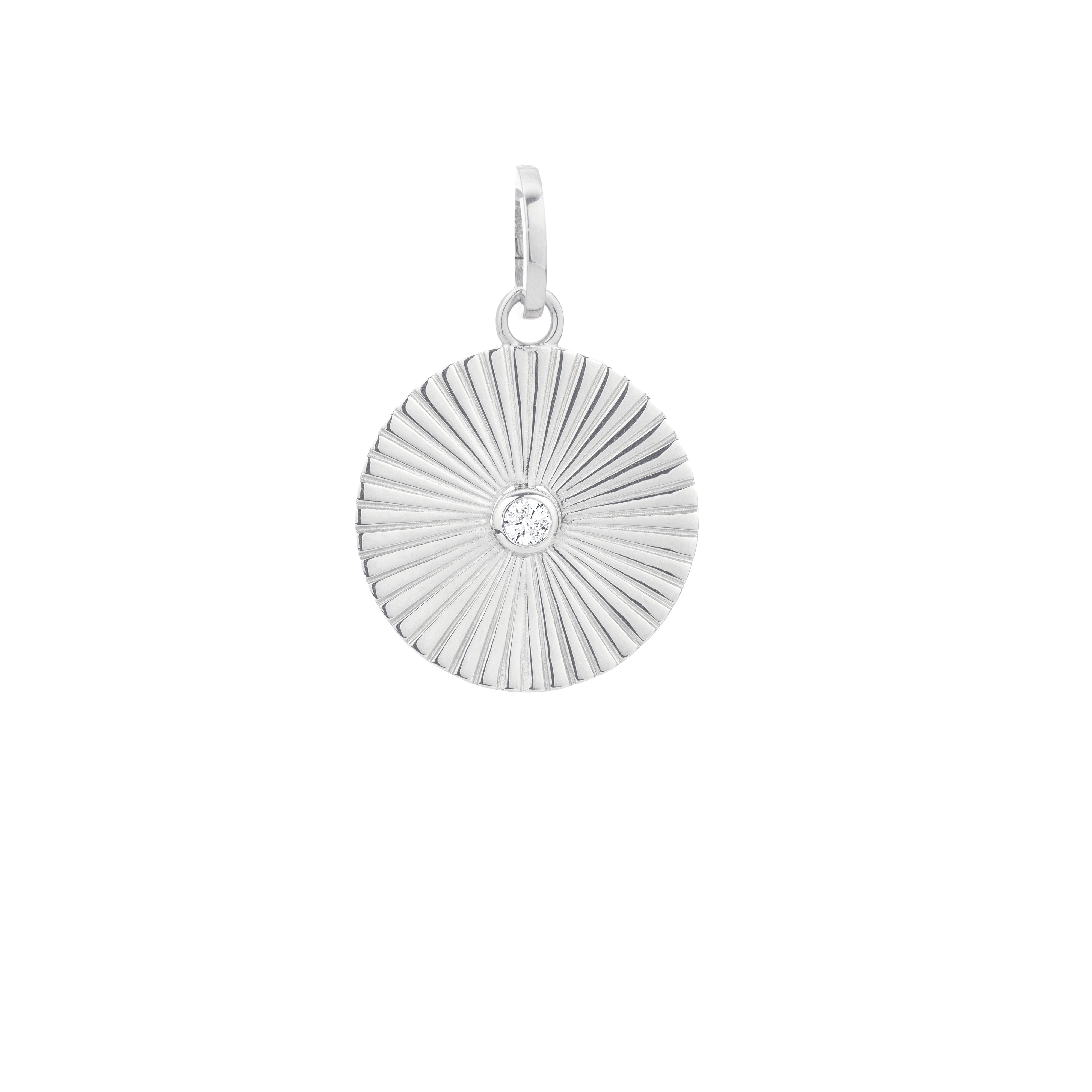 Groovy Diamond Rays Hinged Charm in Sterling Silver