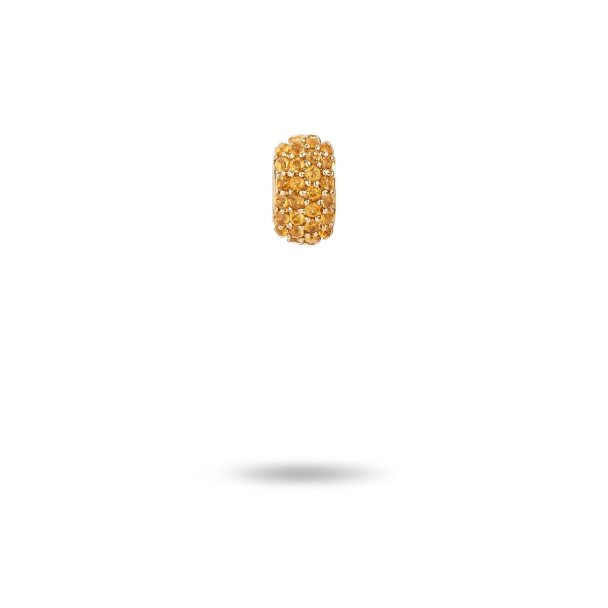 Wide Pavé Citrine Mini Bead