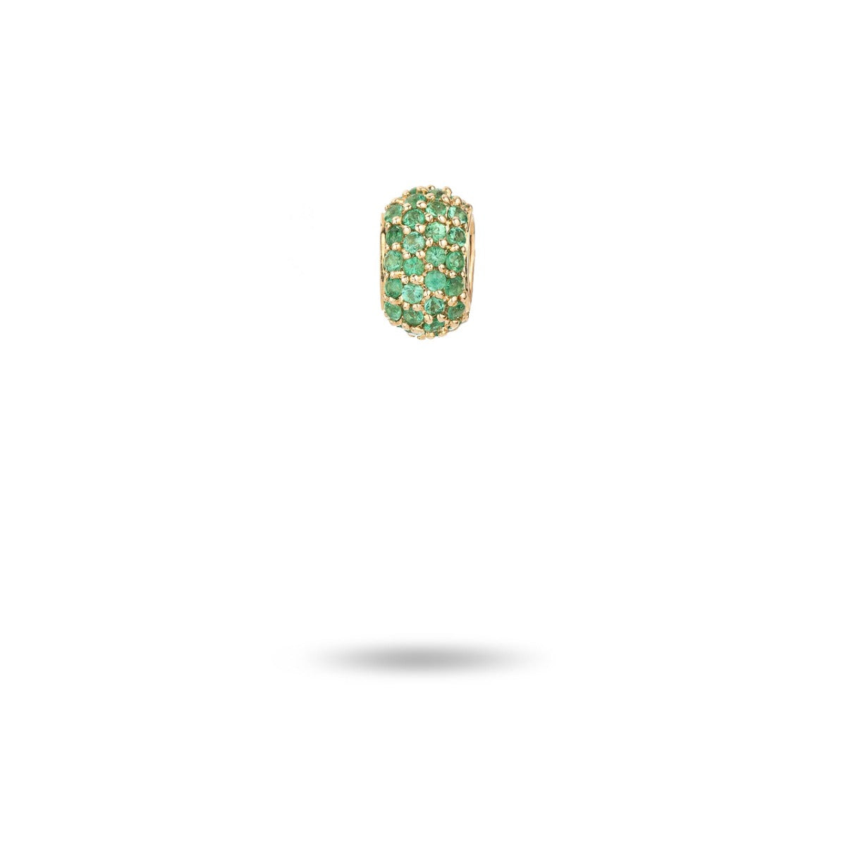 Wide Pavé Emerald Mini Bead