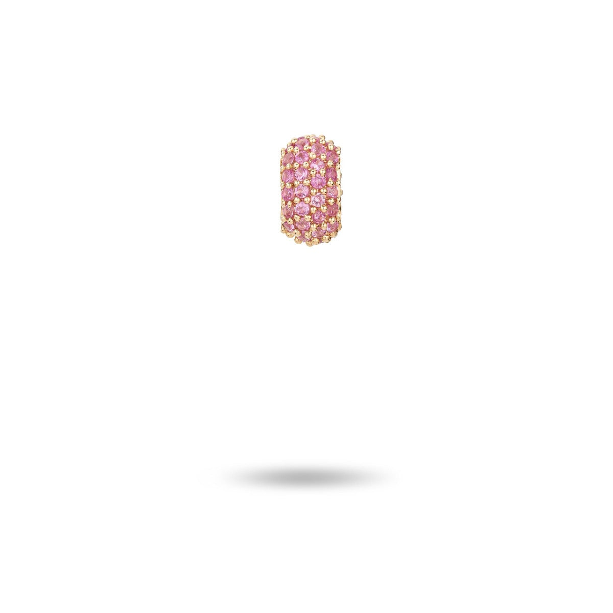 Wide Pavé Pink Sapphire Mini Bead