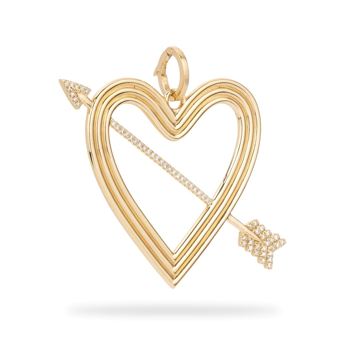 Groovy XL Pavé Heart + Arrow Hinged Charm