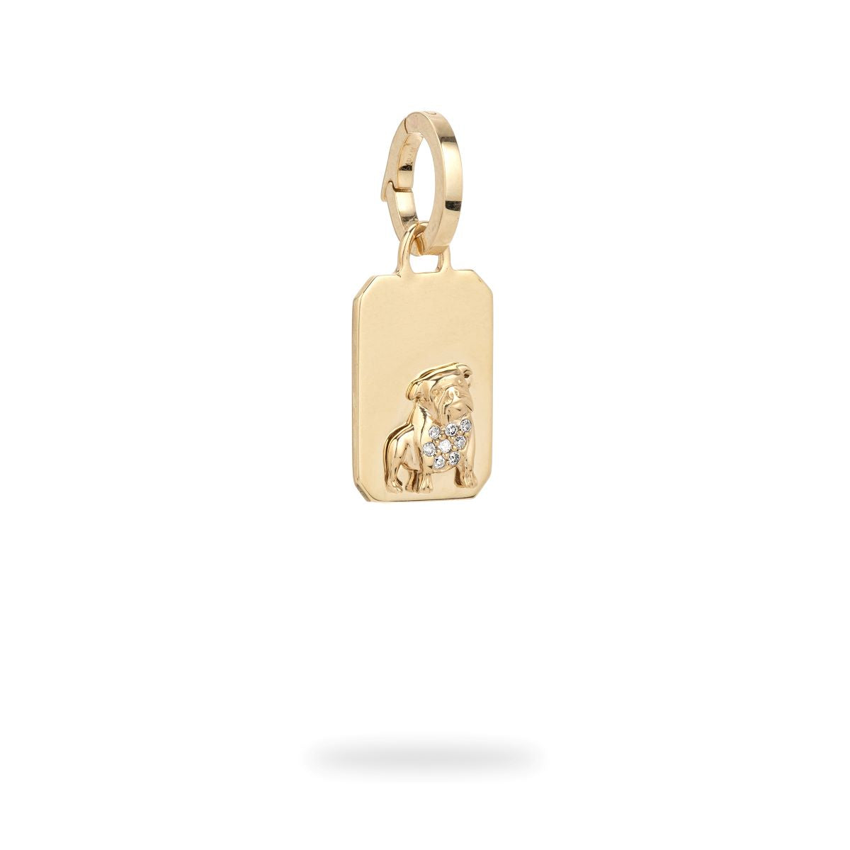 Pavé Diamond English Bulldog Hinged Charm