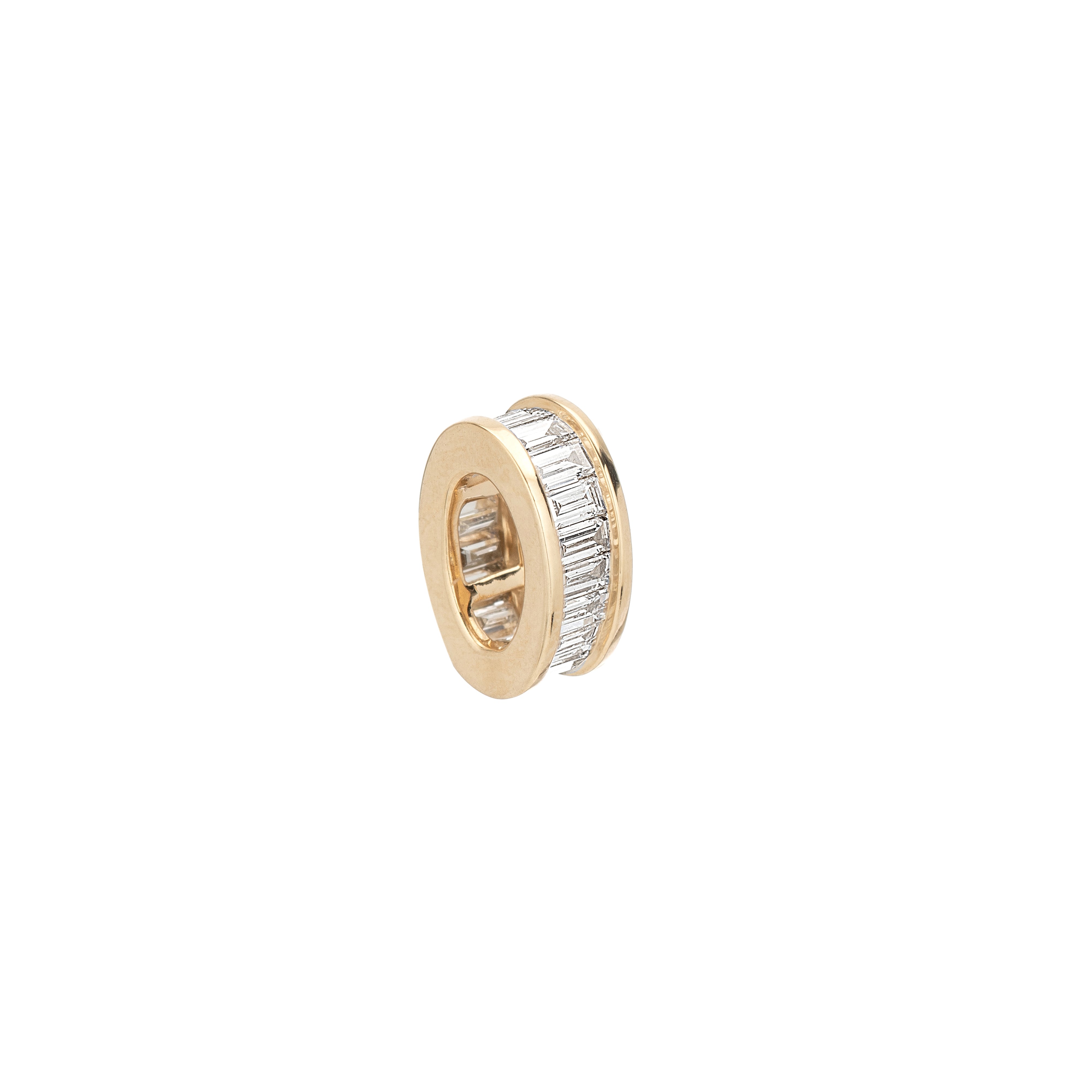 Diamond Channel-Set Baguette Big Bead - Lab Grown