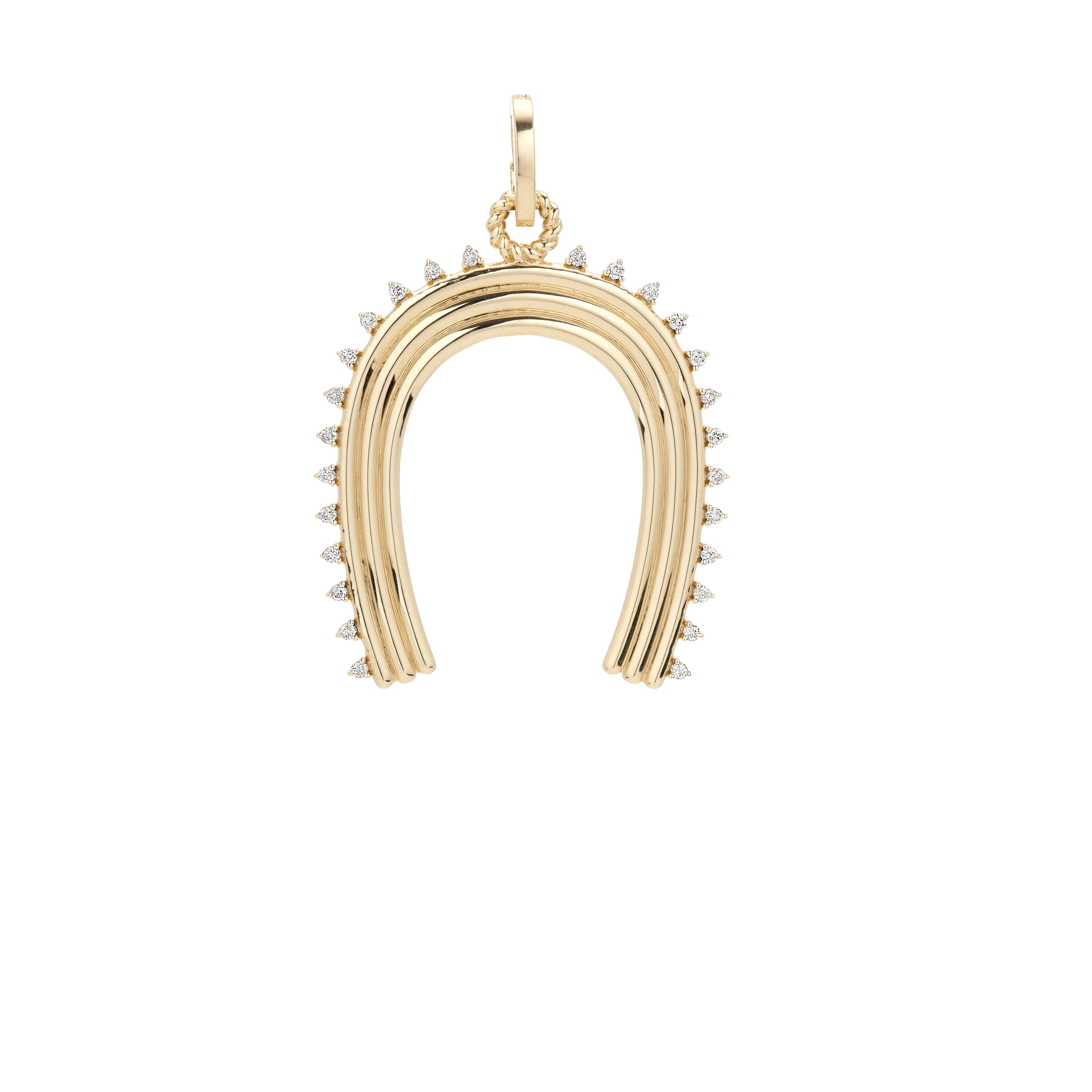 Groovy XL Diamond Horseshoe Hinged Charm