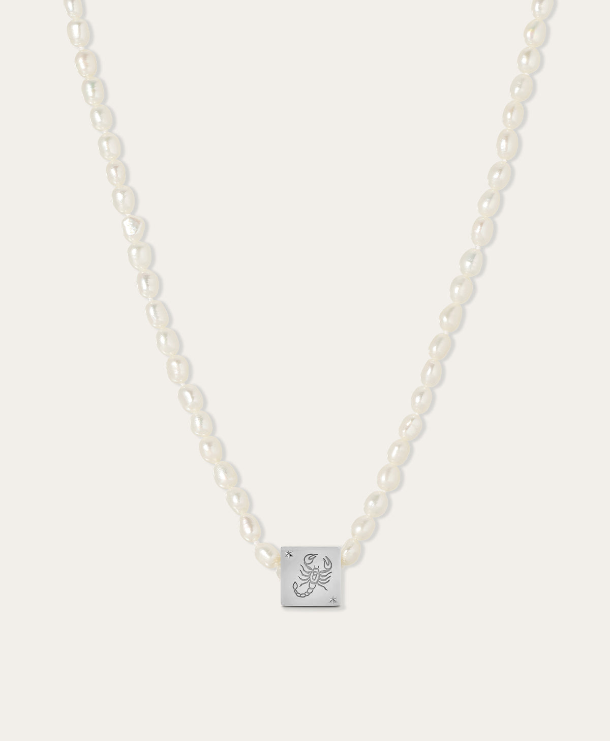 Zodiac Block Big Bead Seed Pearl Necklace