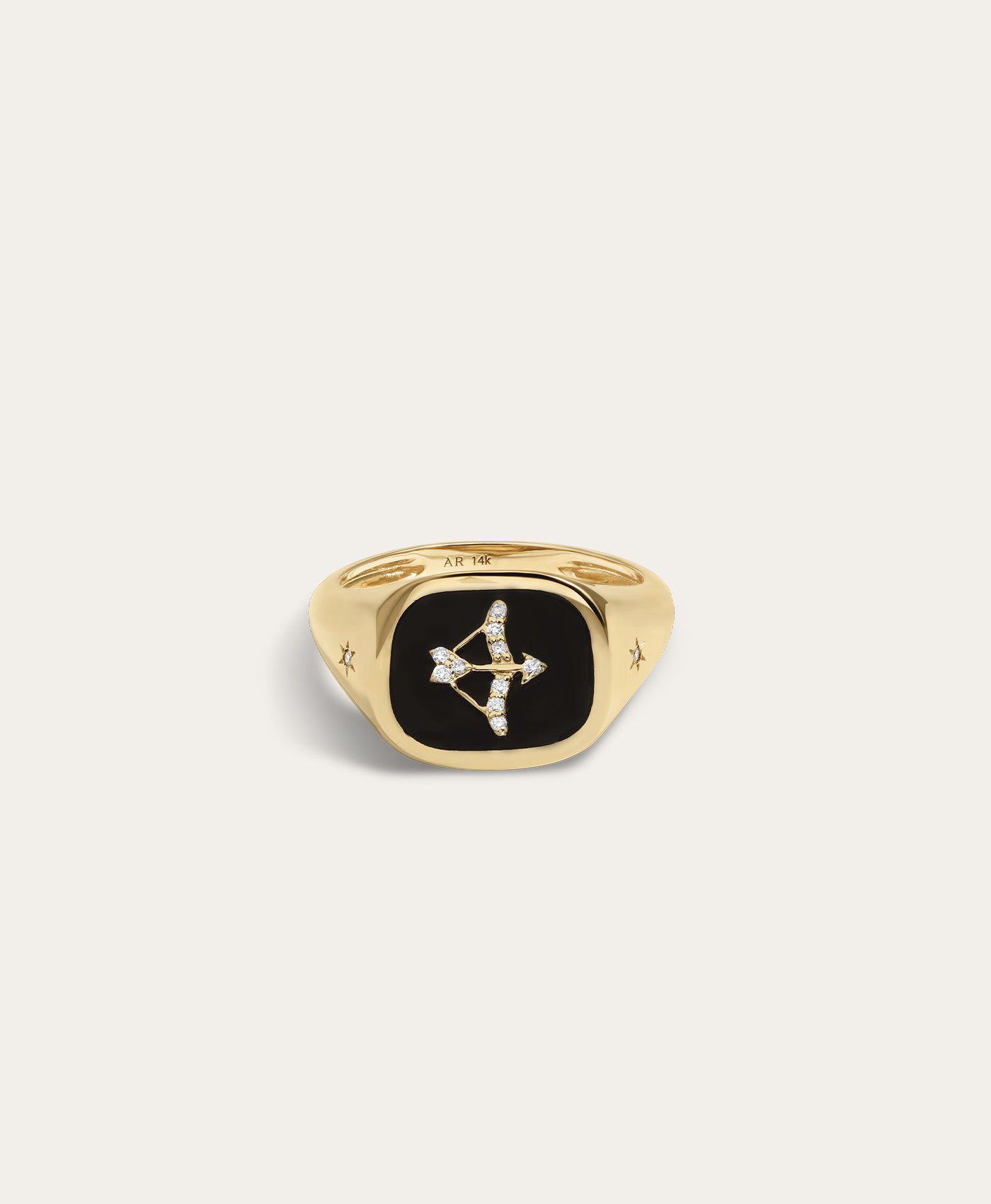 Zodiac Ceramic + Diamond Sagittarius Signet Ring