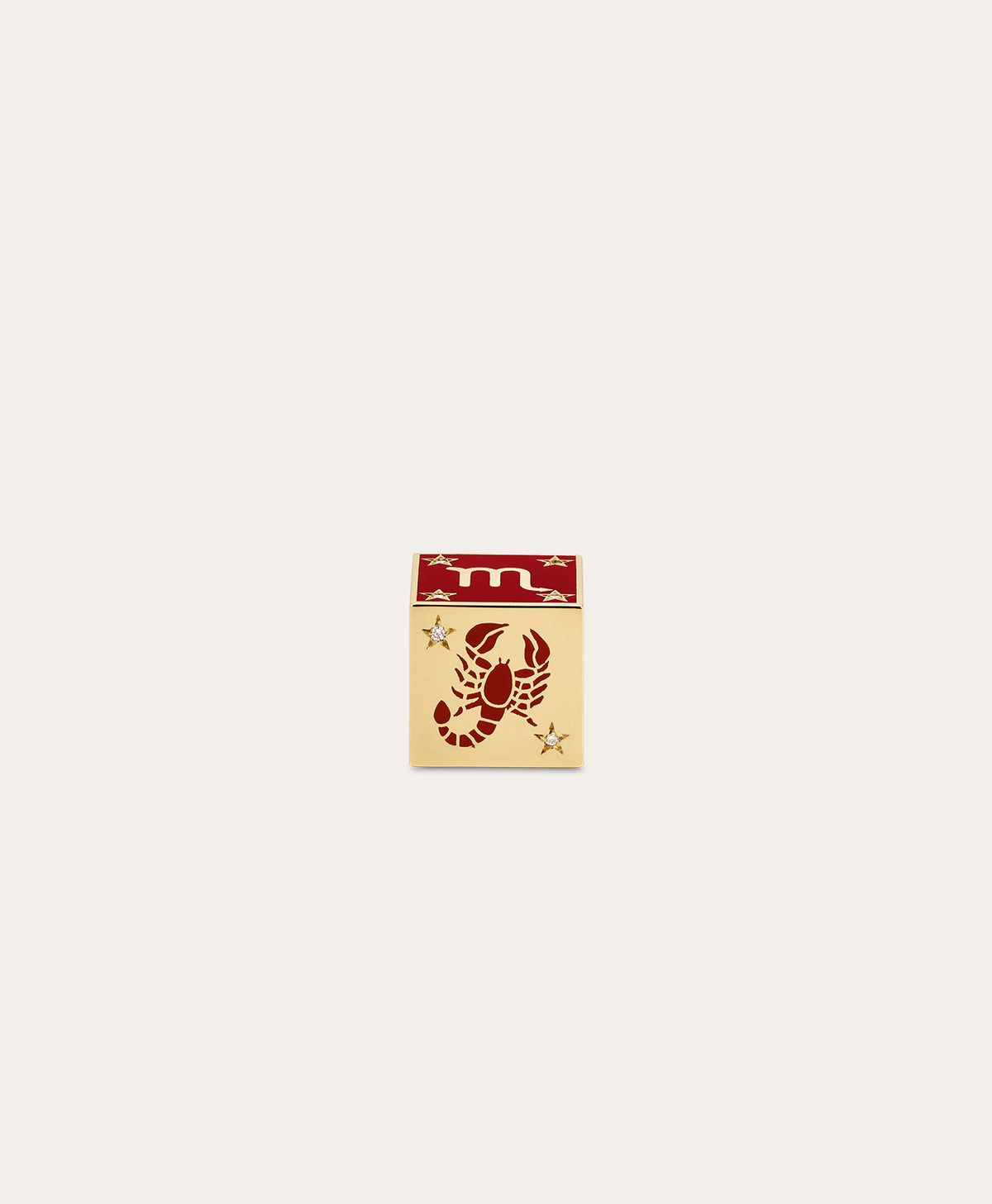 Zodiac Ceramic + Diamond Scorpio Block Big Bead