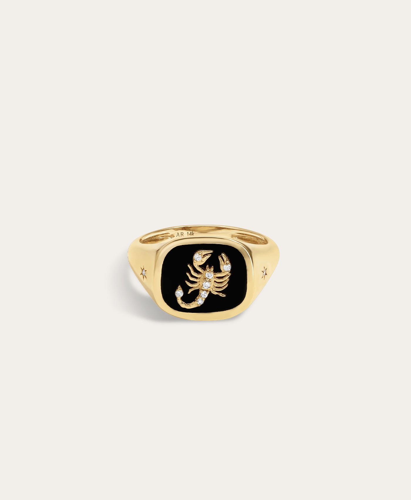 Zodiac Ceramic + Diamond Scorpio Signet Ring