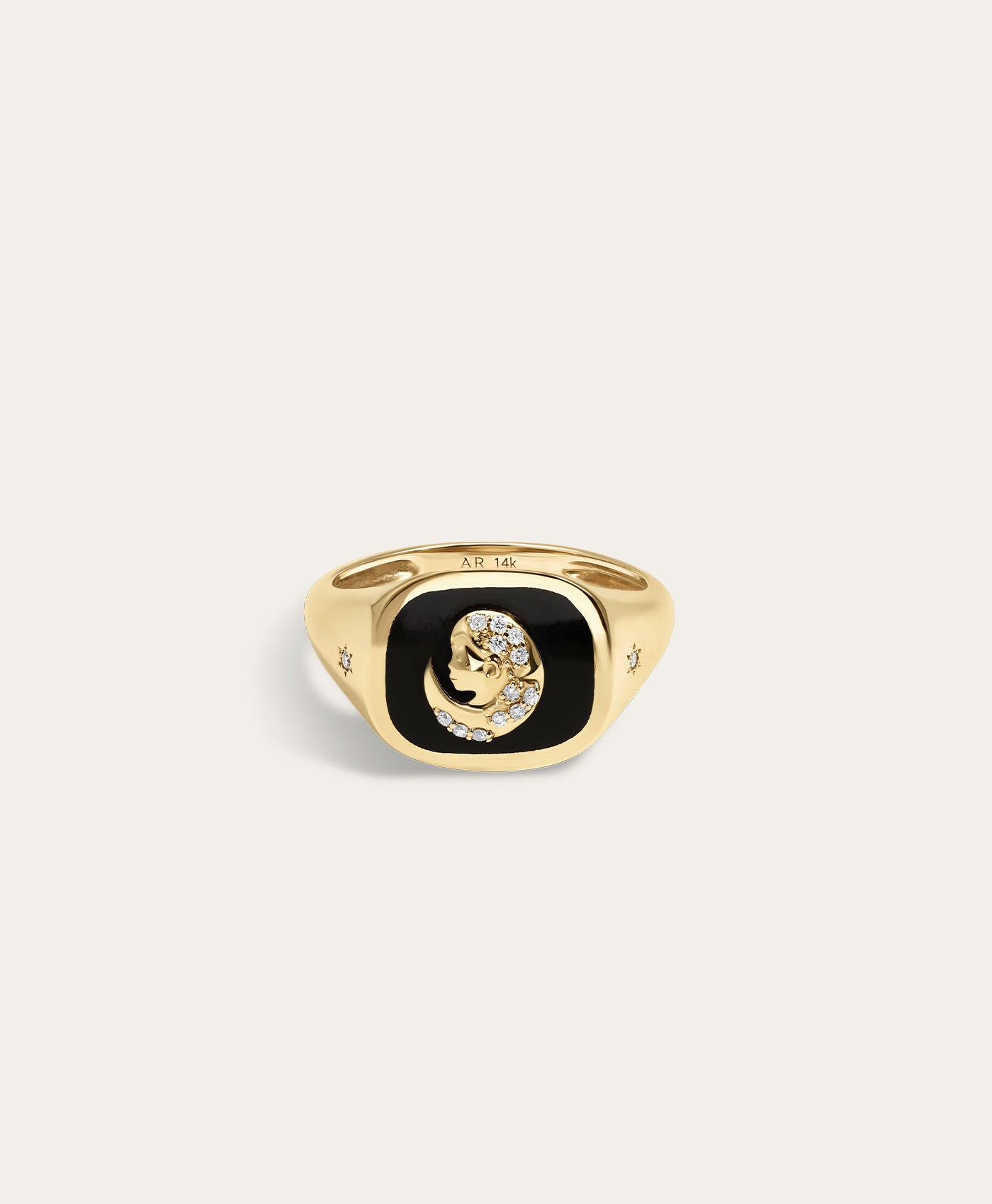 Zodiac Ceramic + Diamond Virgo Signet Ring