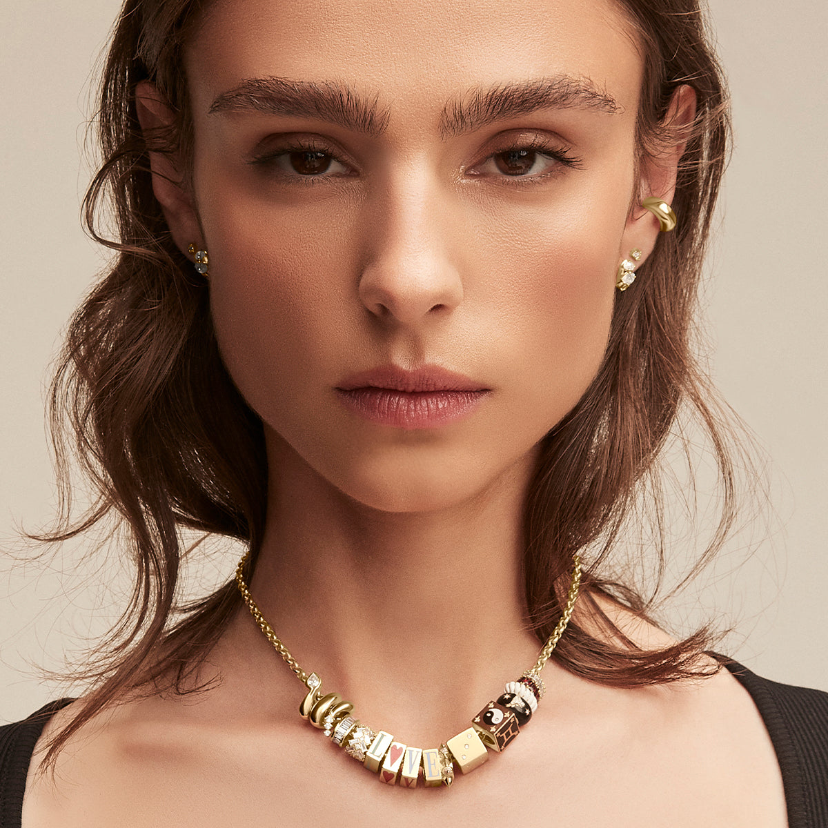 Zodiac Ceramic & Diamond Big Bead Necklace