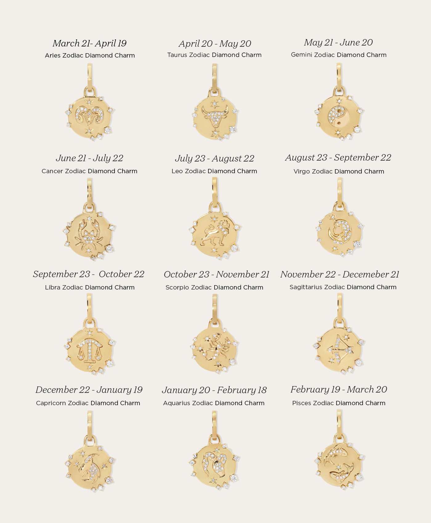 She Sells Seashells Diamond Charm Necklace