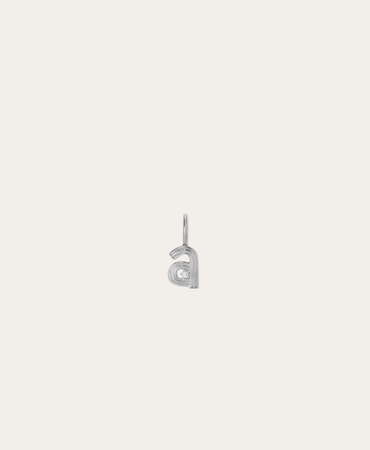 Groovy Diamond Initial Mini Charm in Sterling Silver