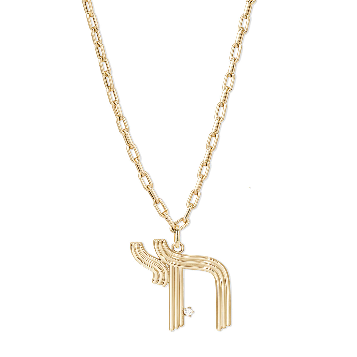 Groovy XL Diamond Chai Hinged Charm