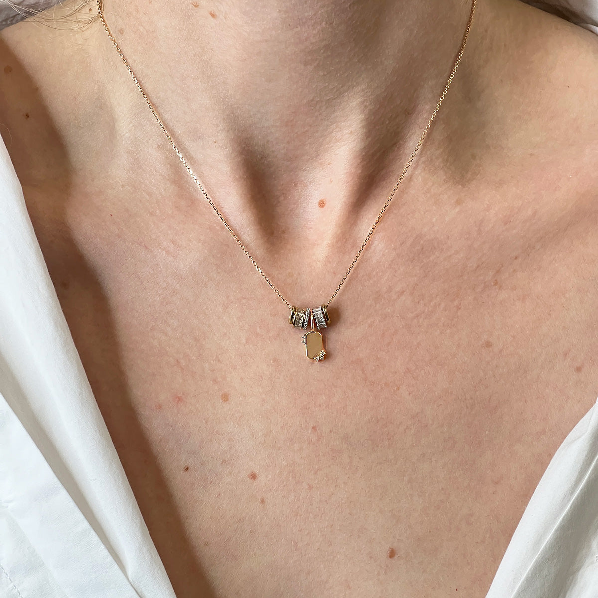 Diamond Dog Tag Mini Bead