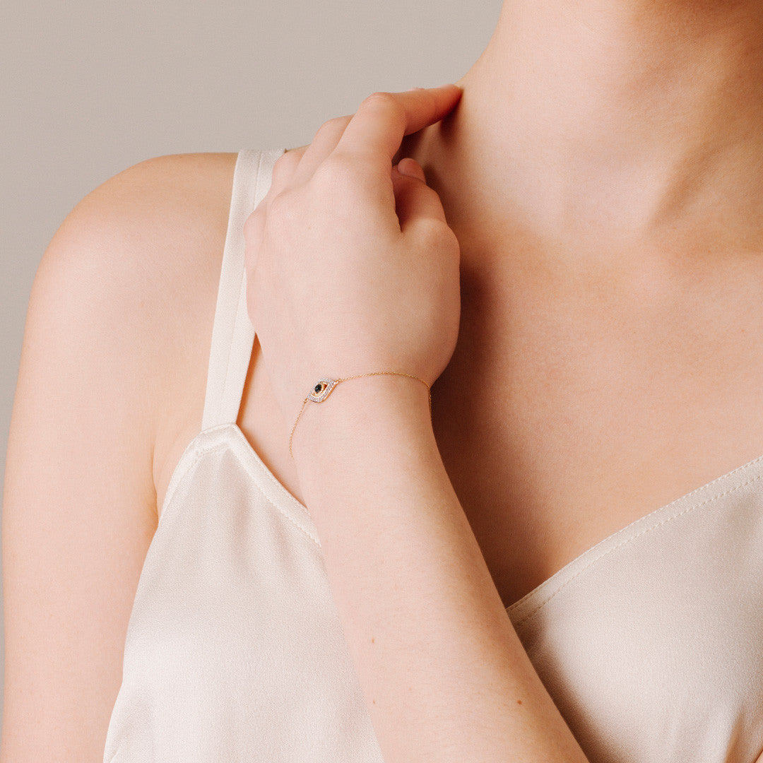 Tiny Pavé Evil Eye Bracelet